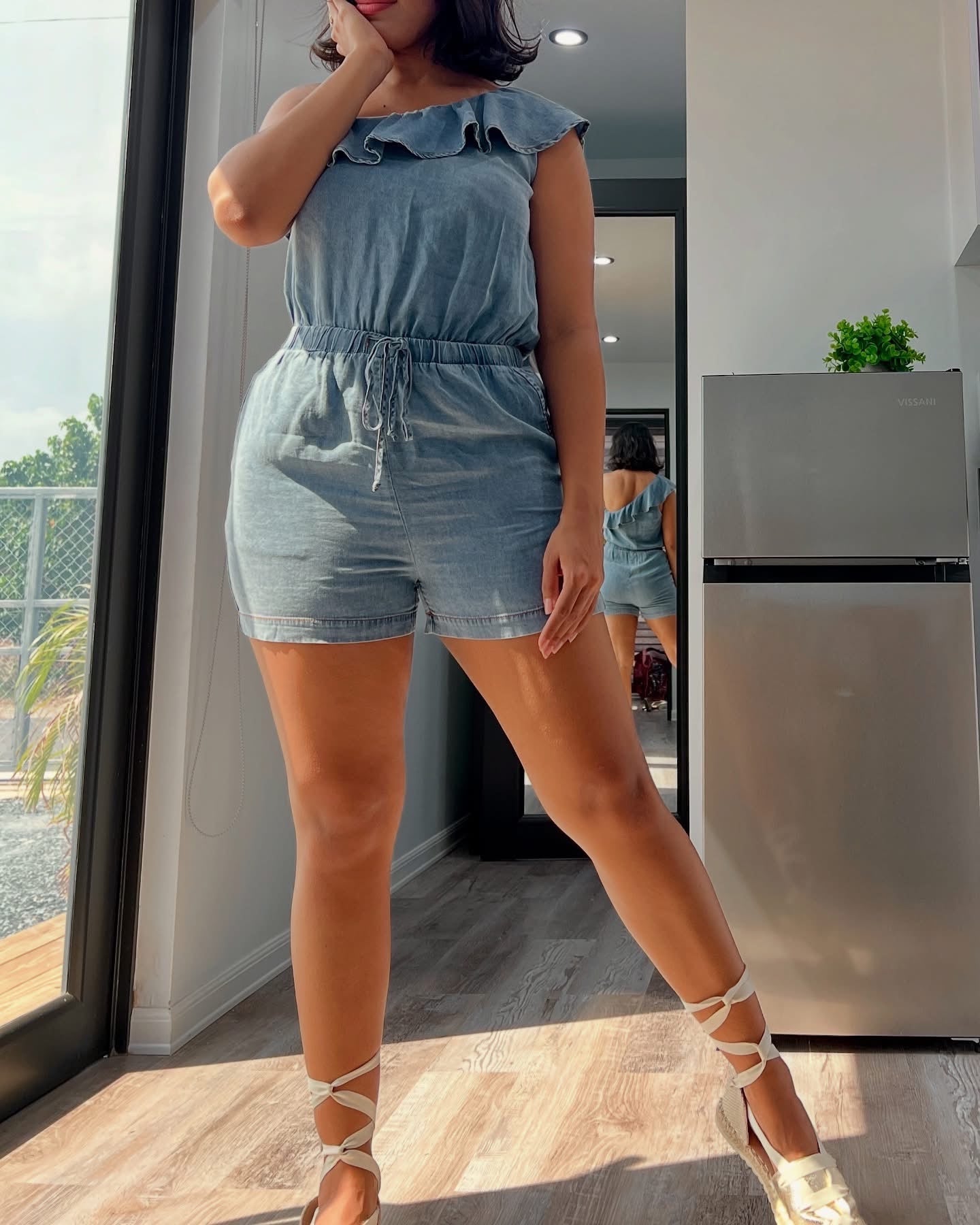 Aria Denim Romper