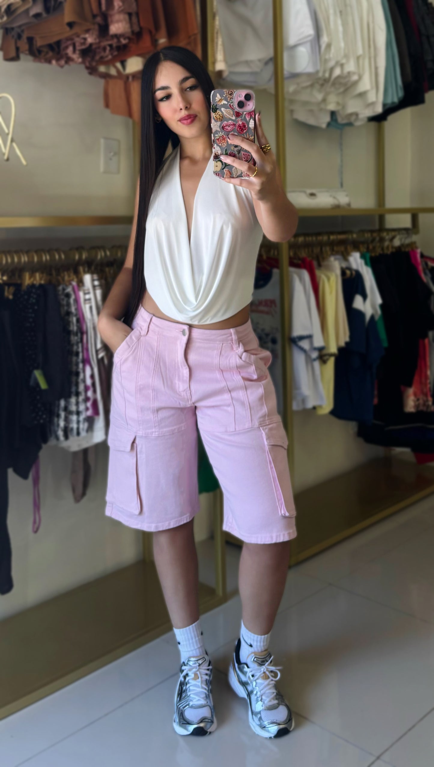 Paula Pink Jort (Stretch)