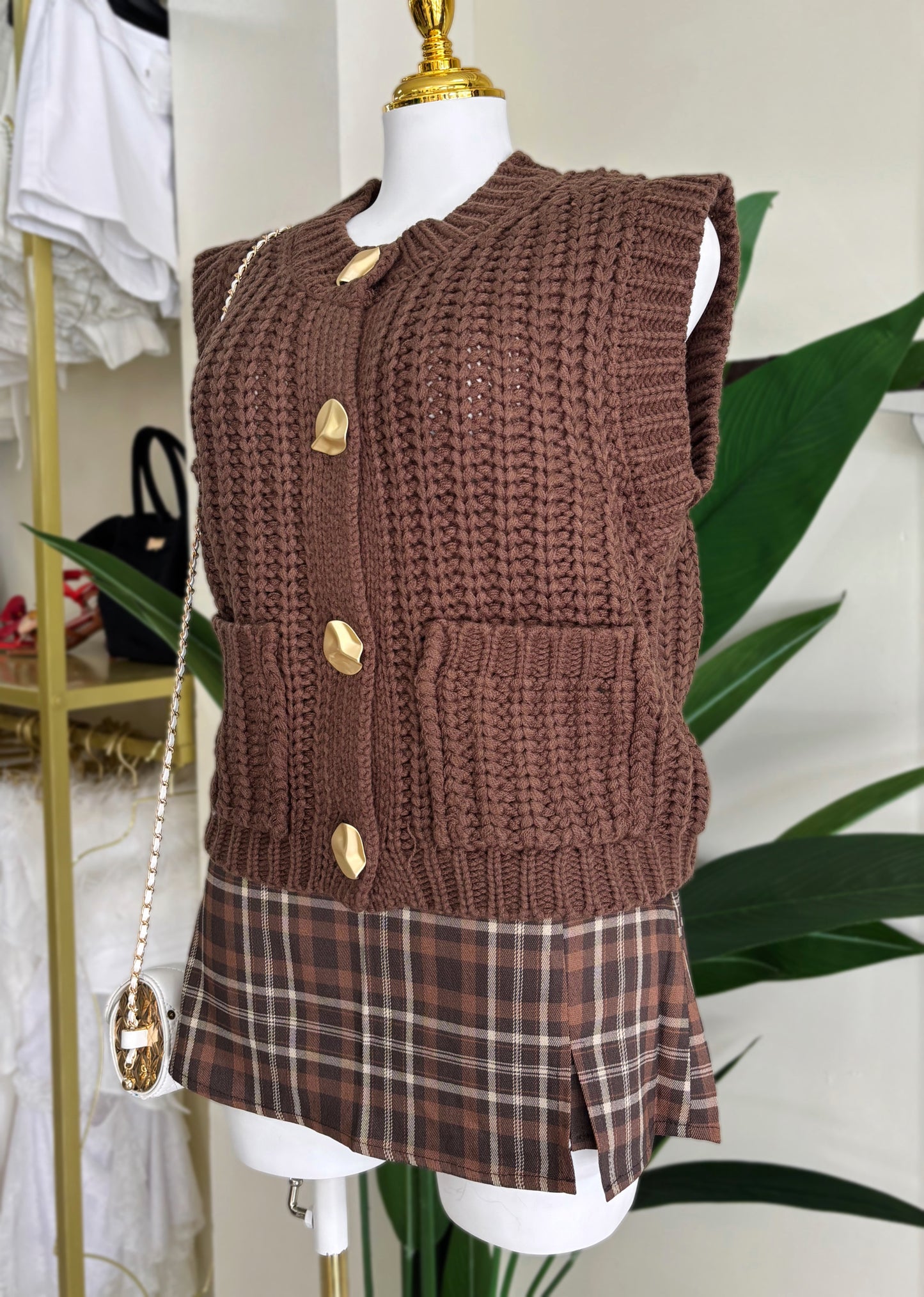 Cecilia Brown Sweater Vest