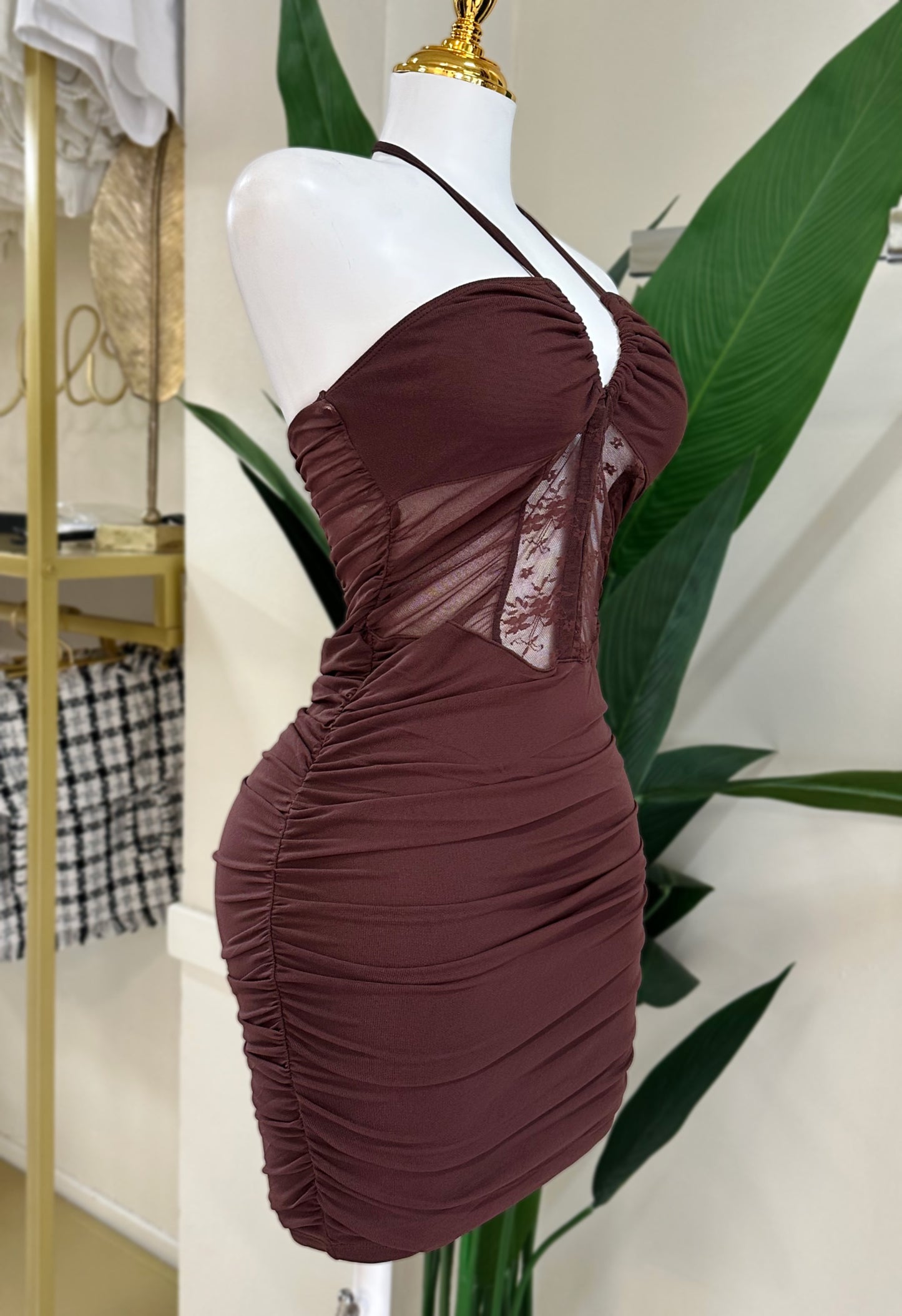 Juliana Mesh Lace Detail Dress