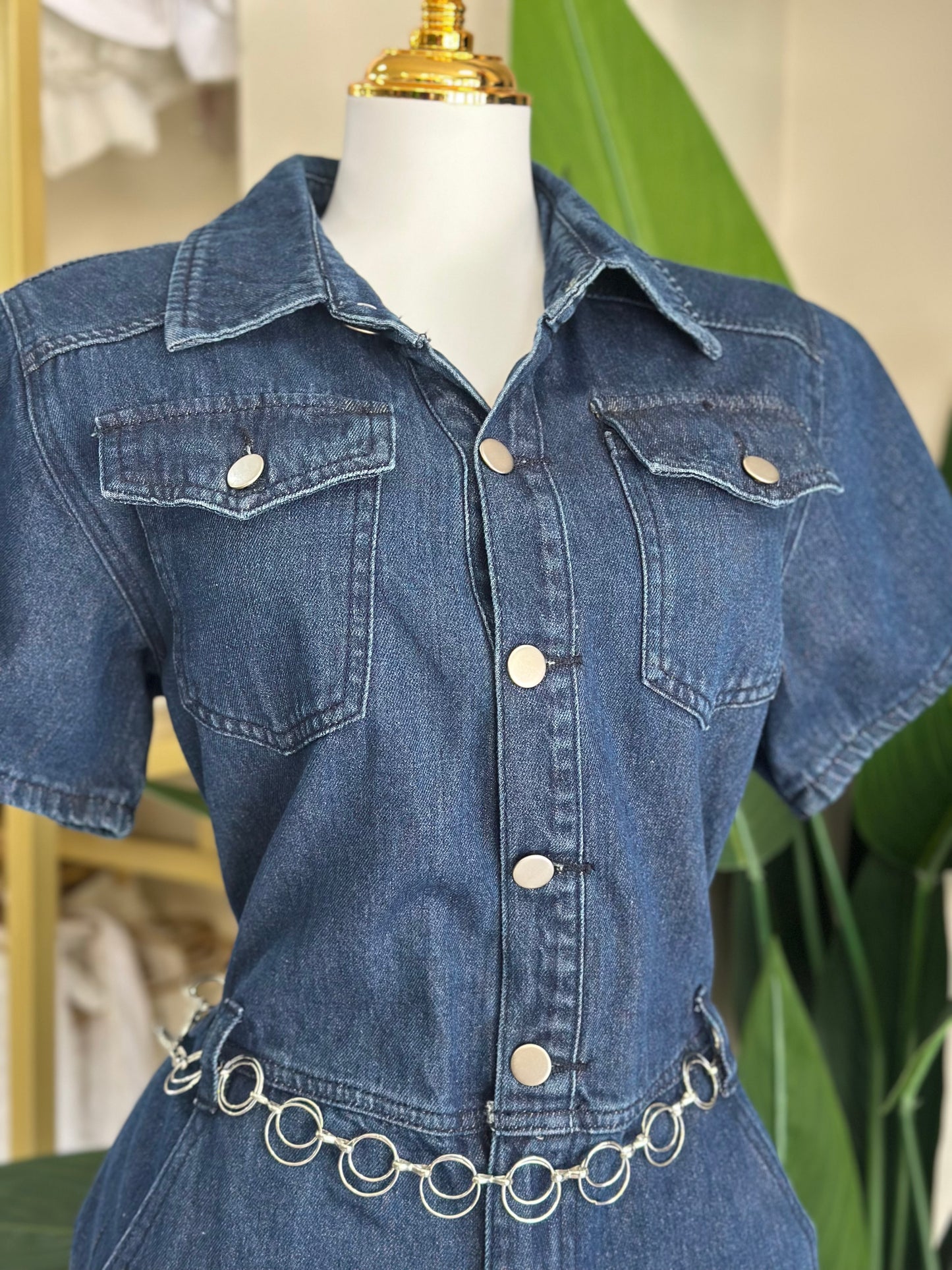 Alice Dark Denim Romper