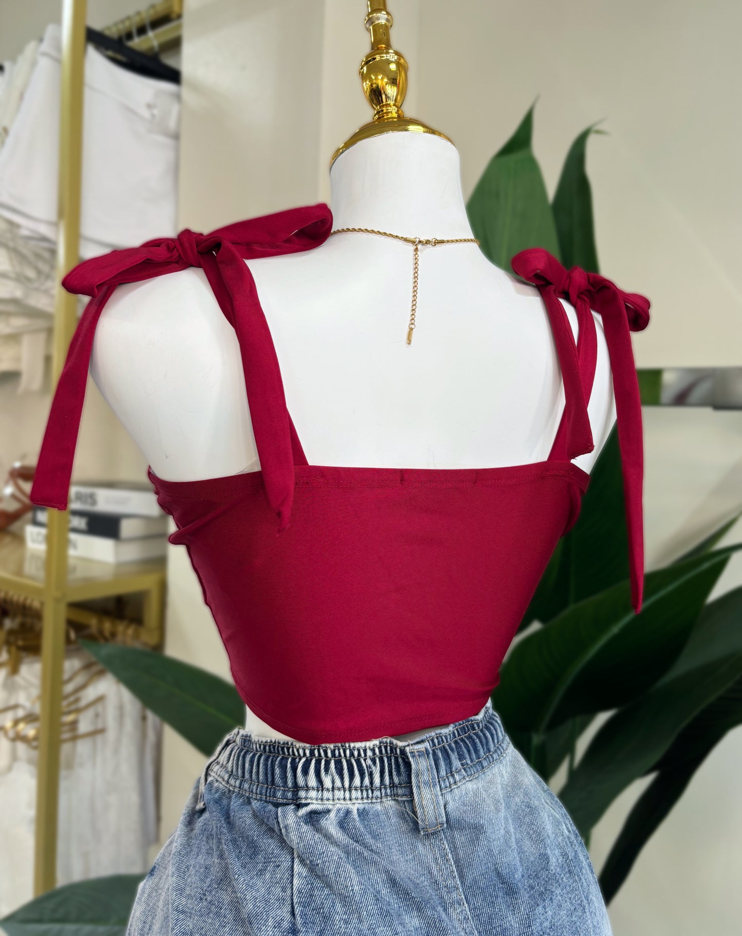 Naiomi Crop Top (Burgundy/Navy)
