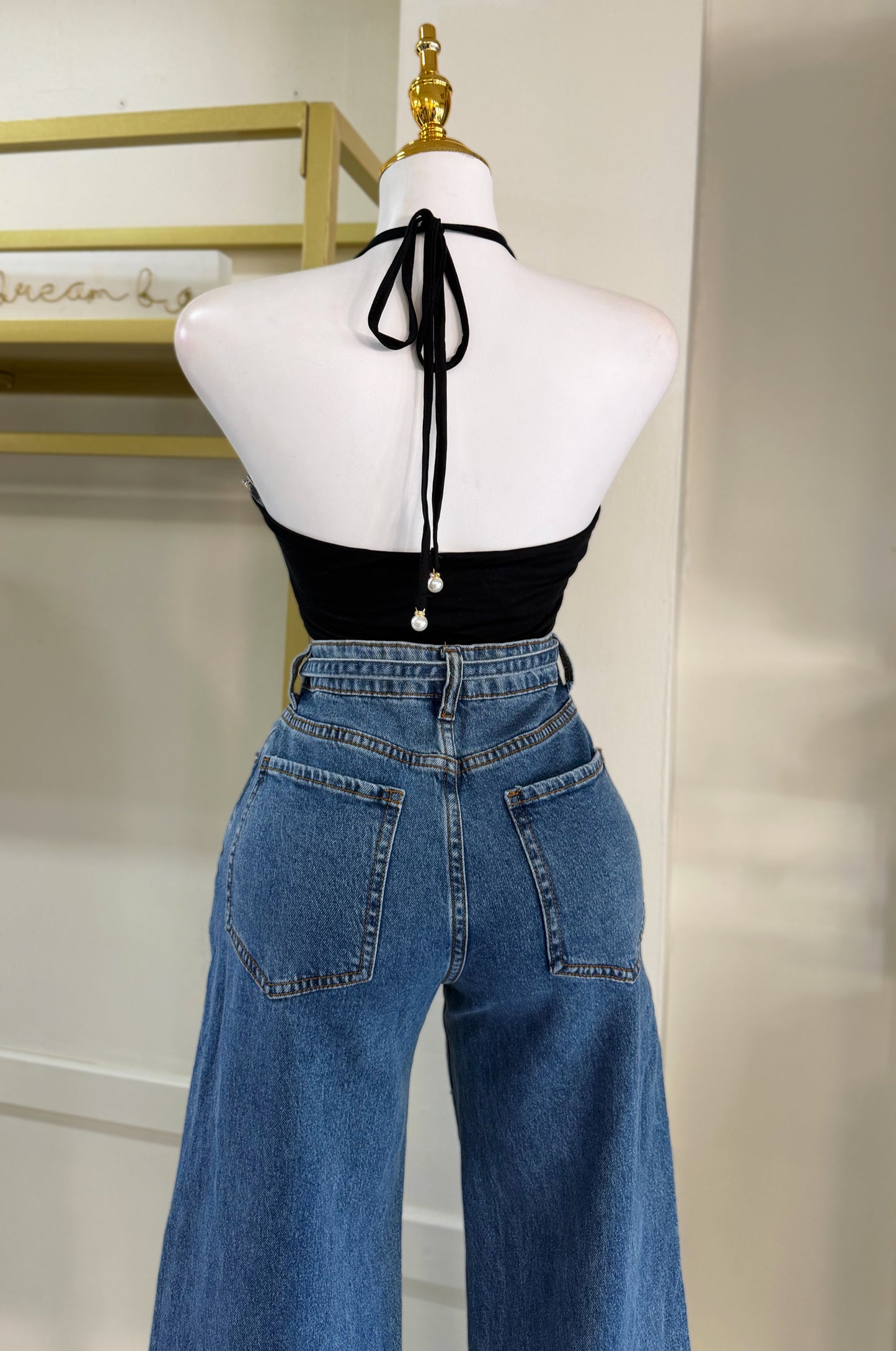 Amanda Halter Top (Black)