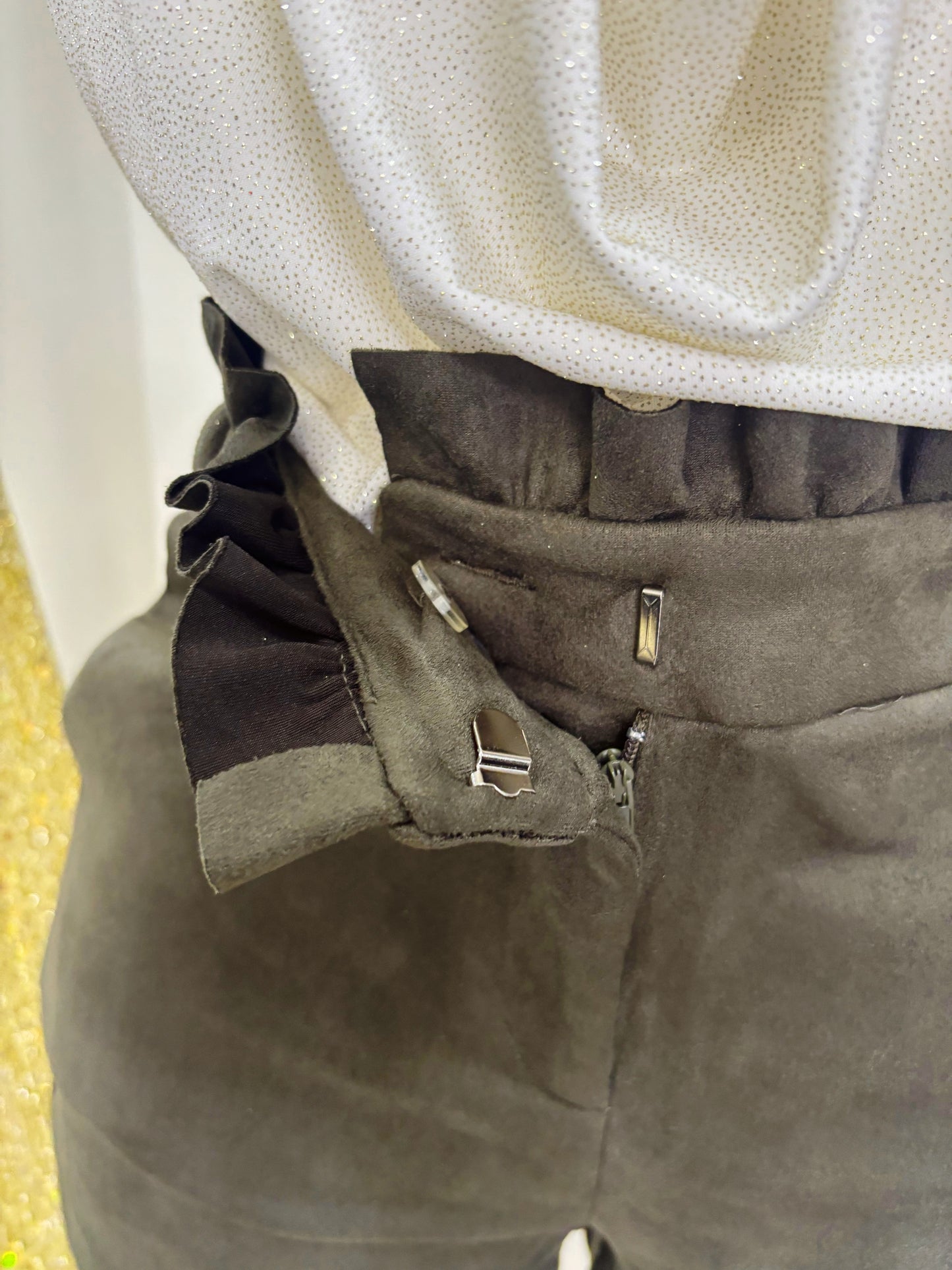 Merida Suede Short Dress (Olive)