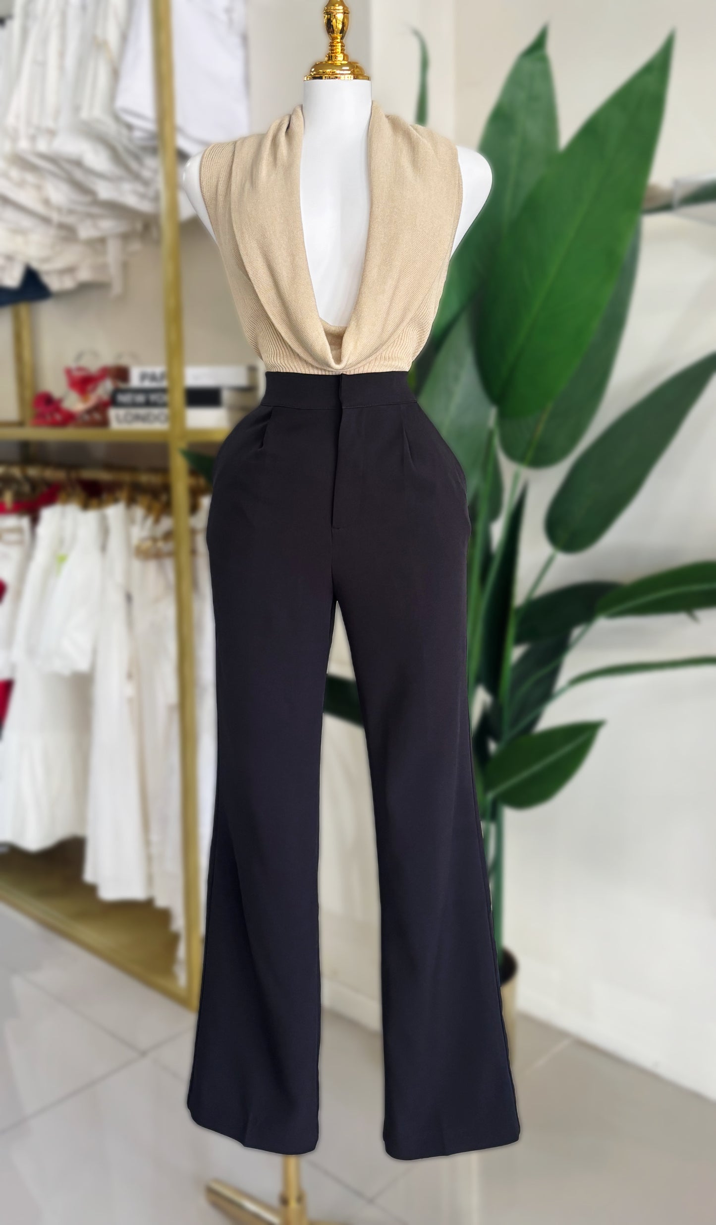 Laura Office Pant (Blanco/Negro)