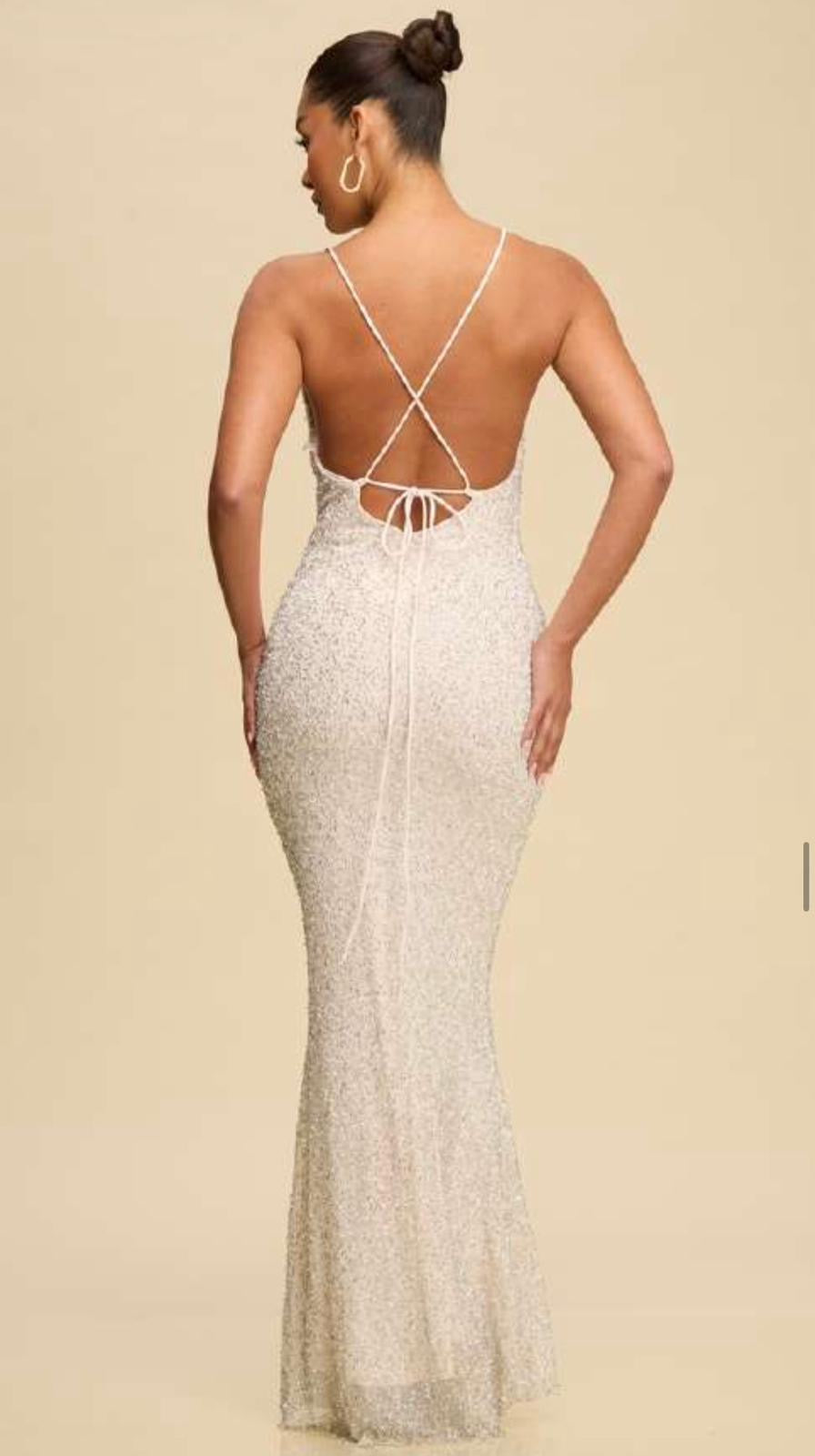 Jazmine Detail Maxi Dress (Ivory)