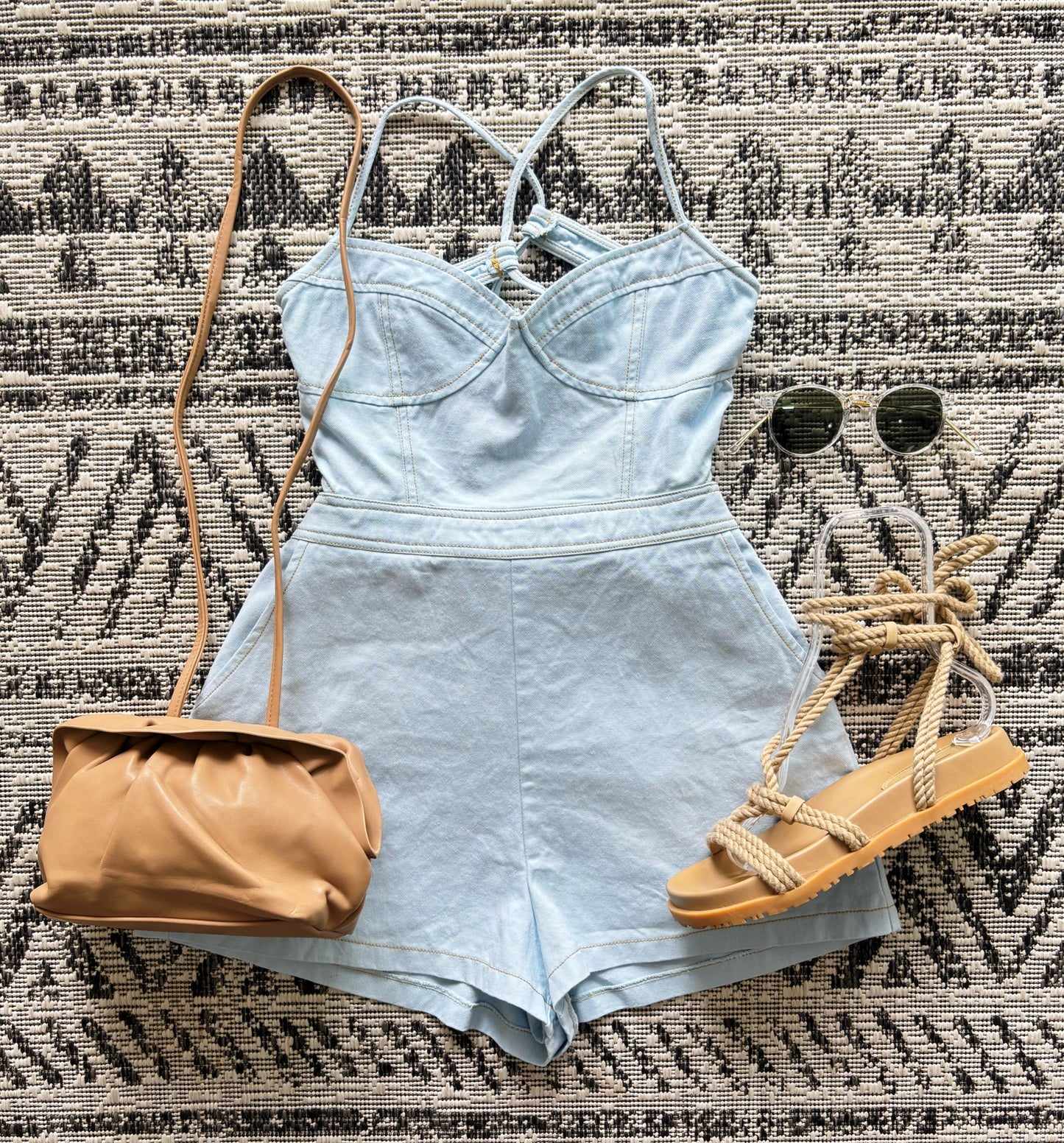 Asia Denim Romper