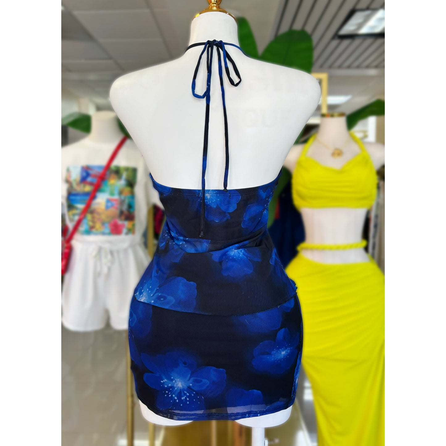 Isabella Neon Flowers Set (Azul/Rosa)