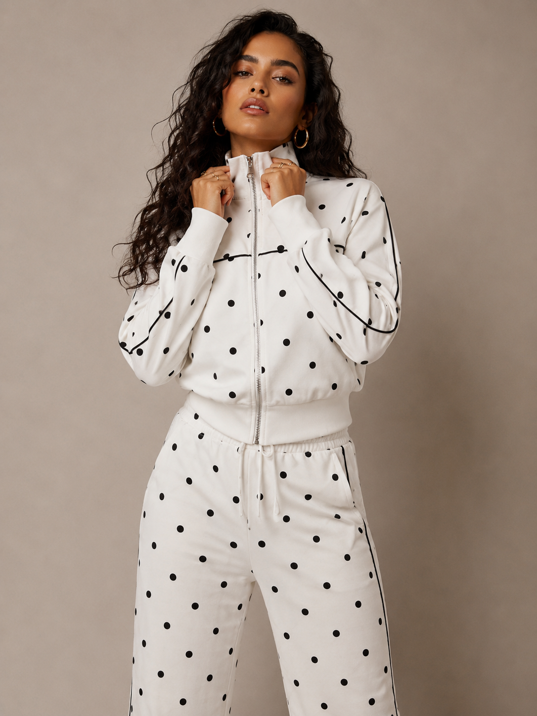 Lara Polka Dots Travel Set (White)