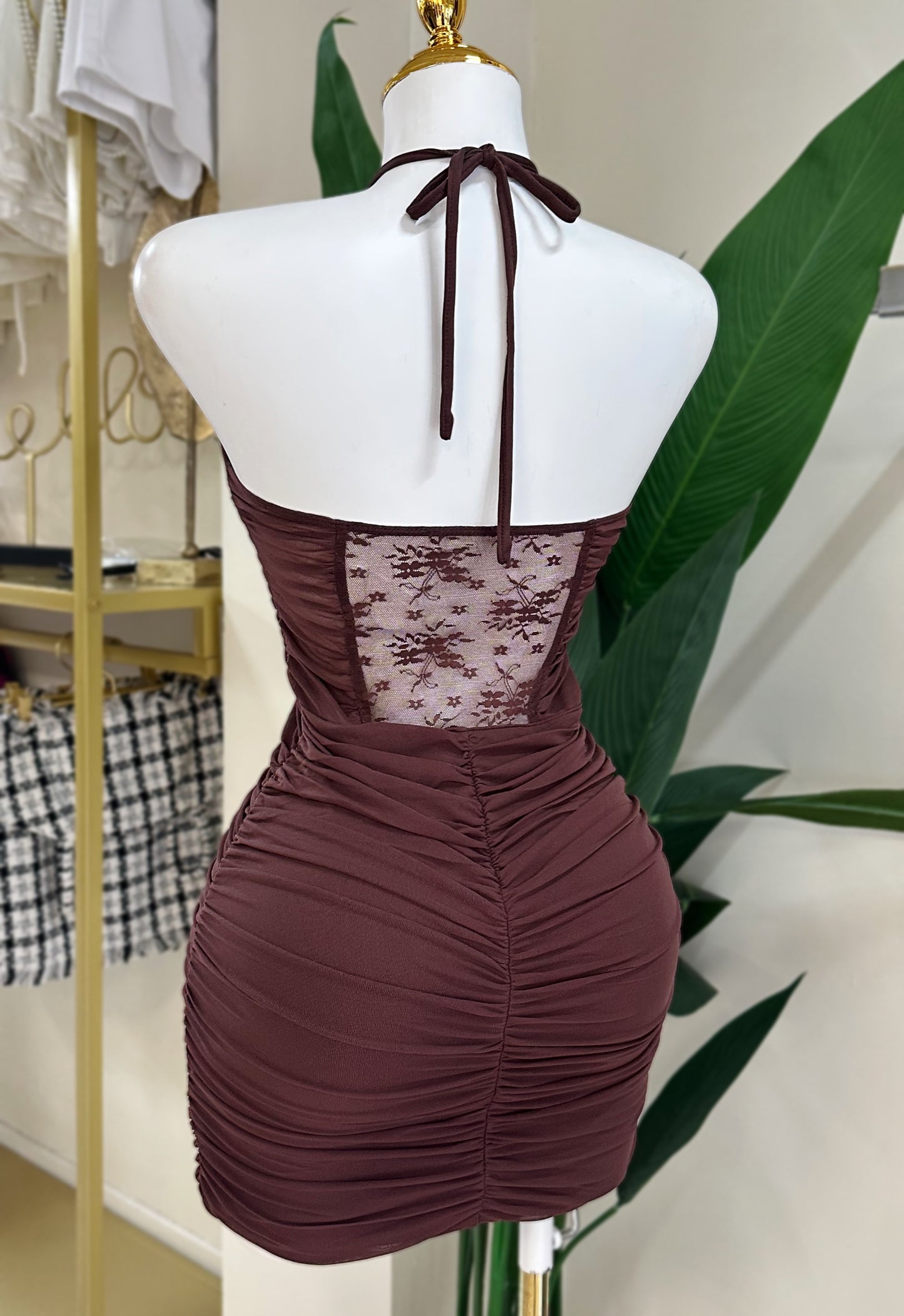 Juliana Mesh Lace Detail Dress