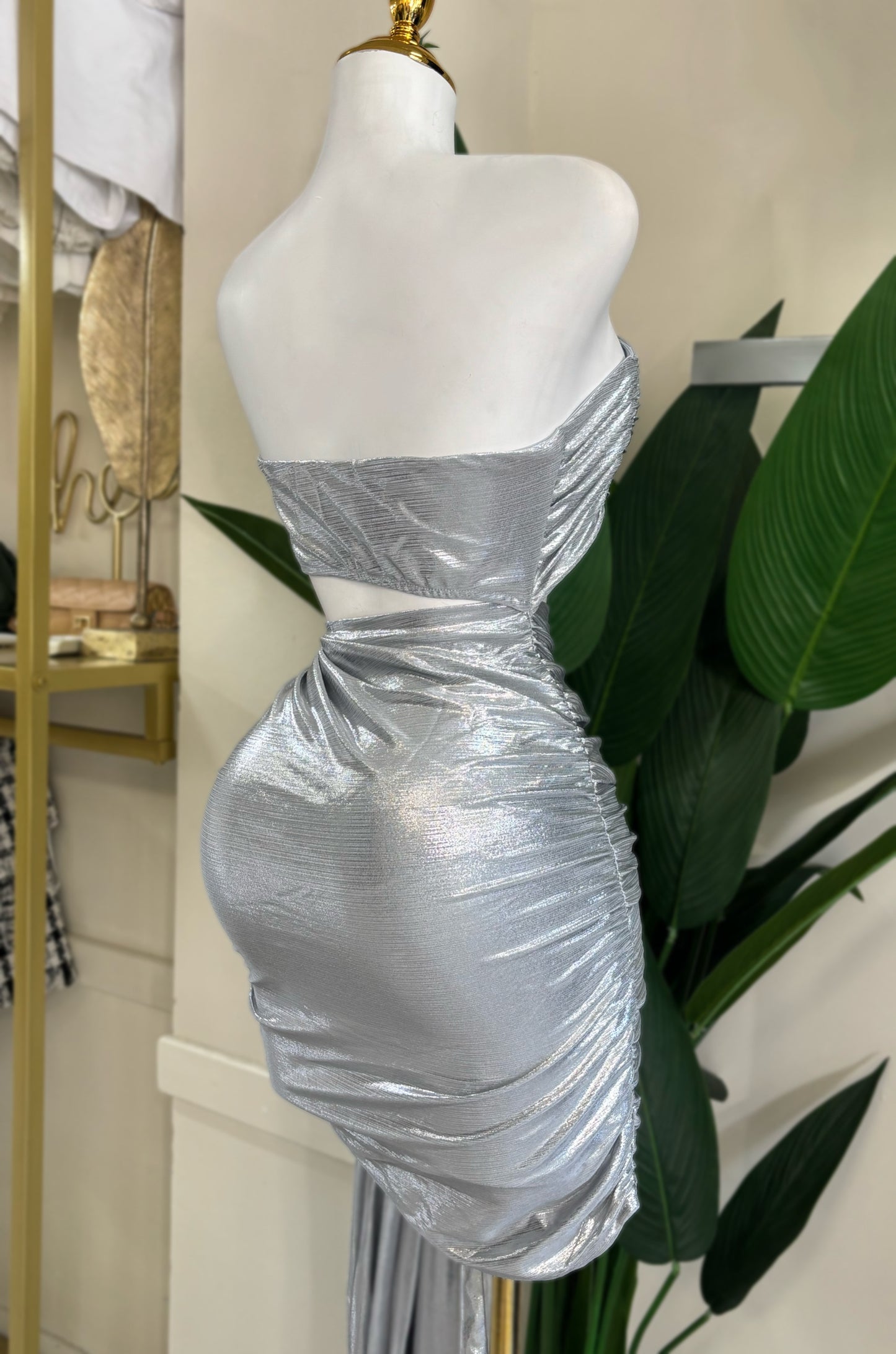 Valeria Metallic Flower Dress