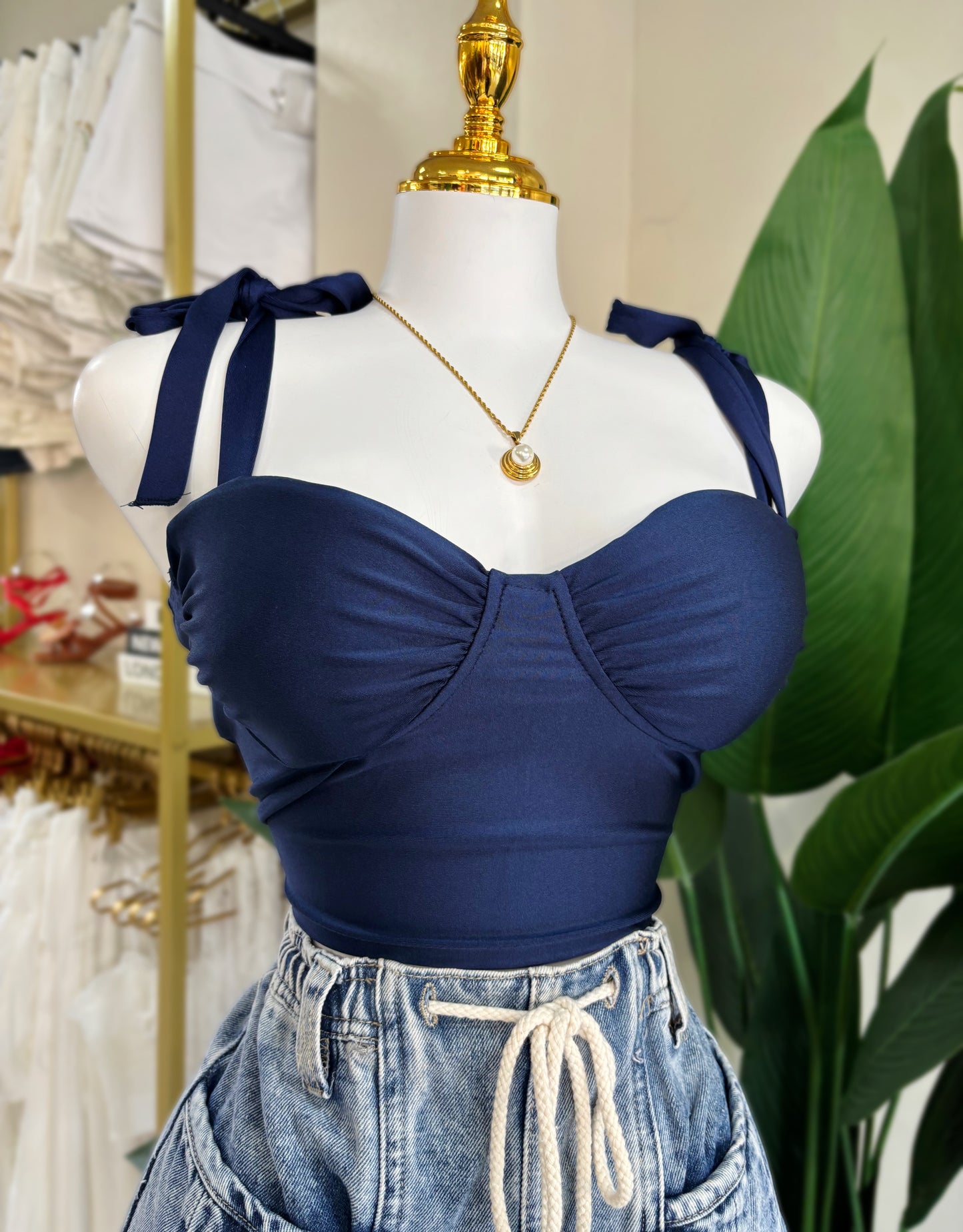 Naiomi Crop Top (Burgundy/Navy)