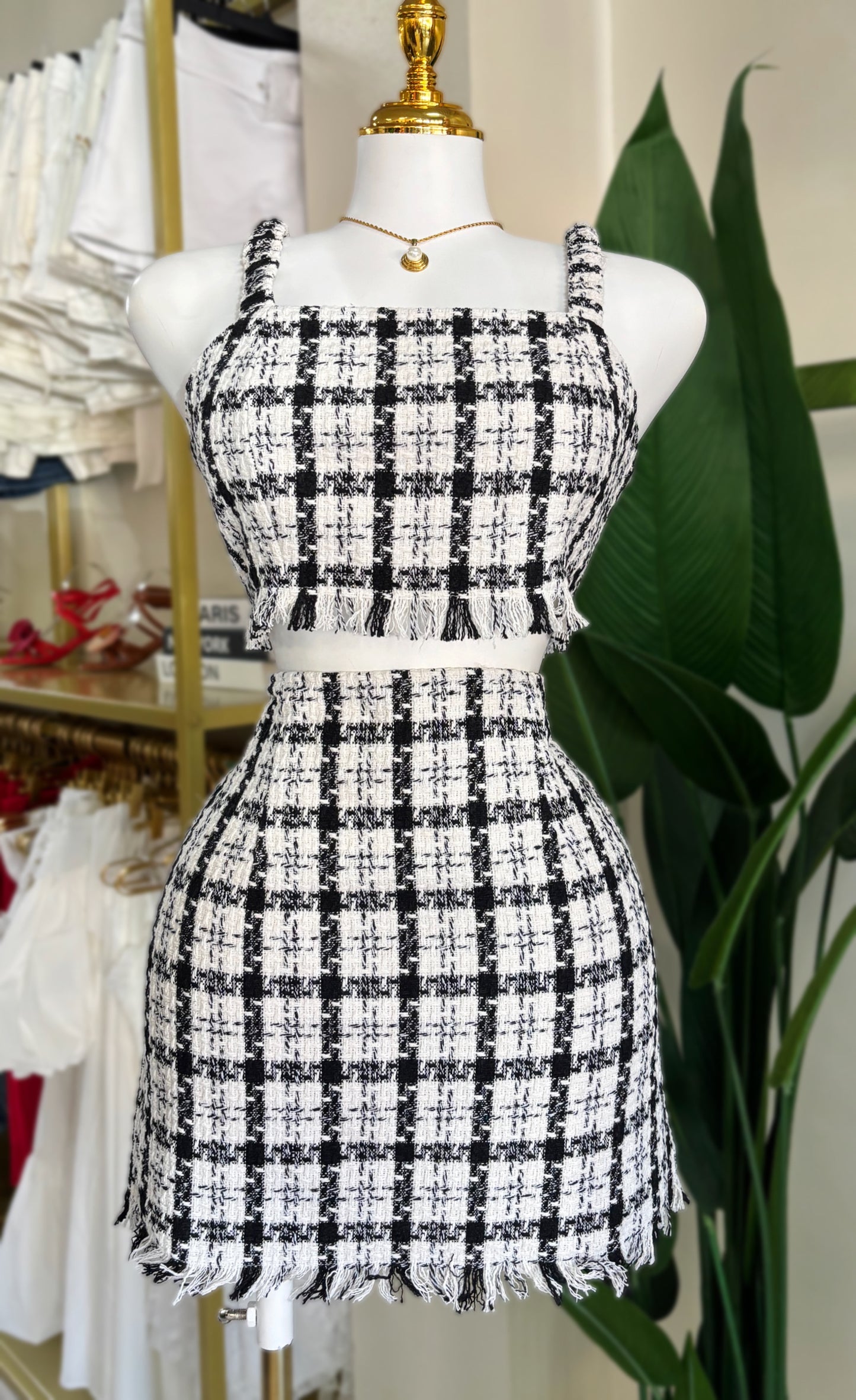 Sarahí Tweed Skirt Set (Corre Pequeño)