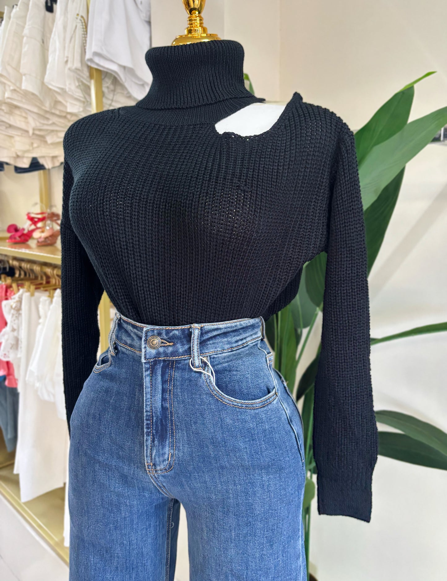 Bianca Sweater (Negro/Ivory/Mocha)