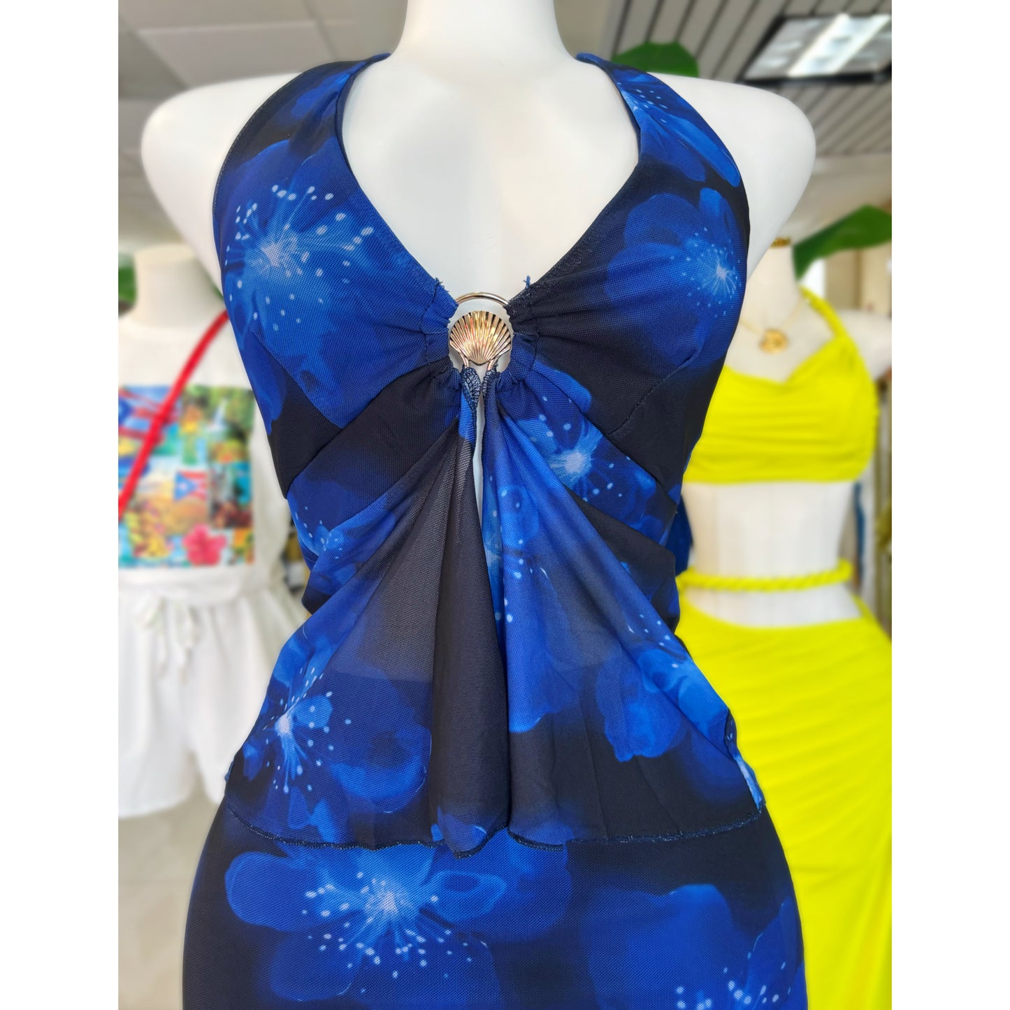 Isabella Neon Flowers Set (Azul/Rosa)