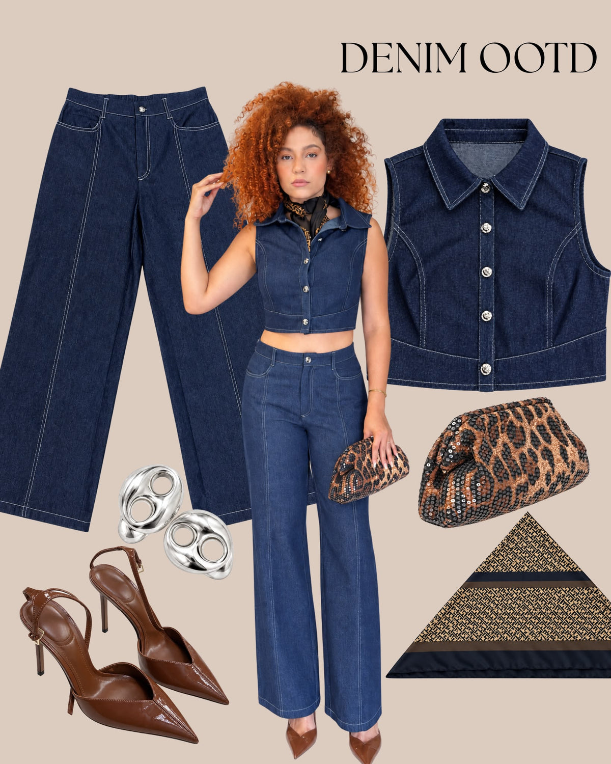 Romira Denim Pant Set (No Stretch)