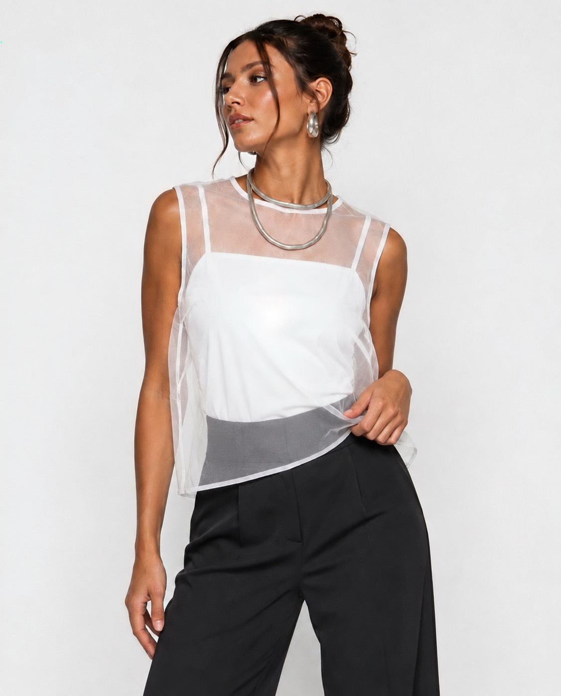 Muse Mesh Top (White)