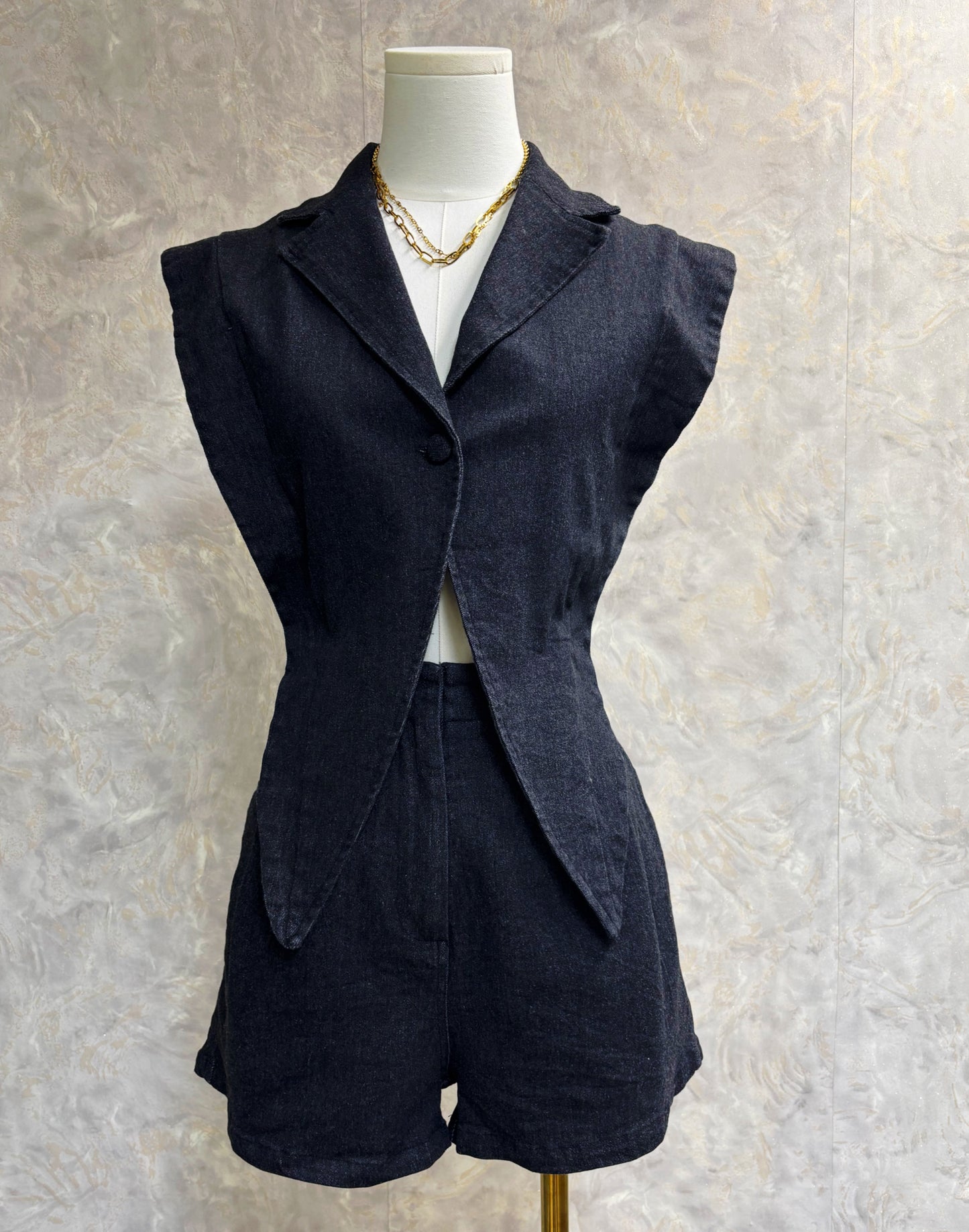 Paulette Denim Romper