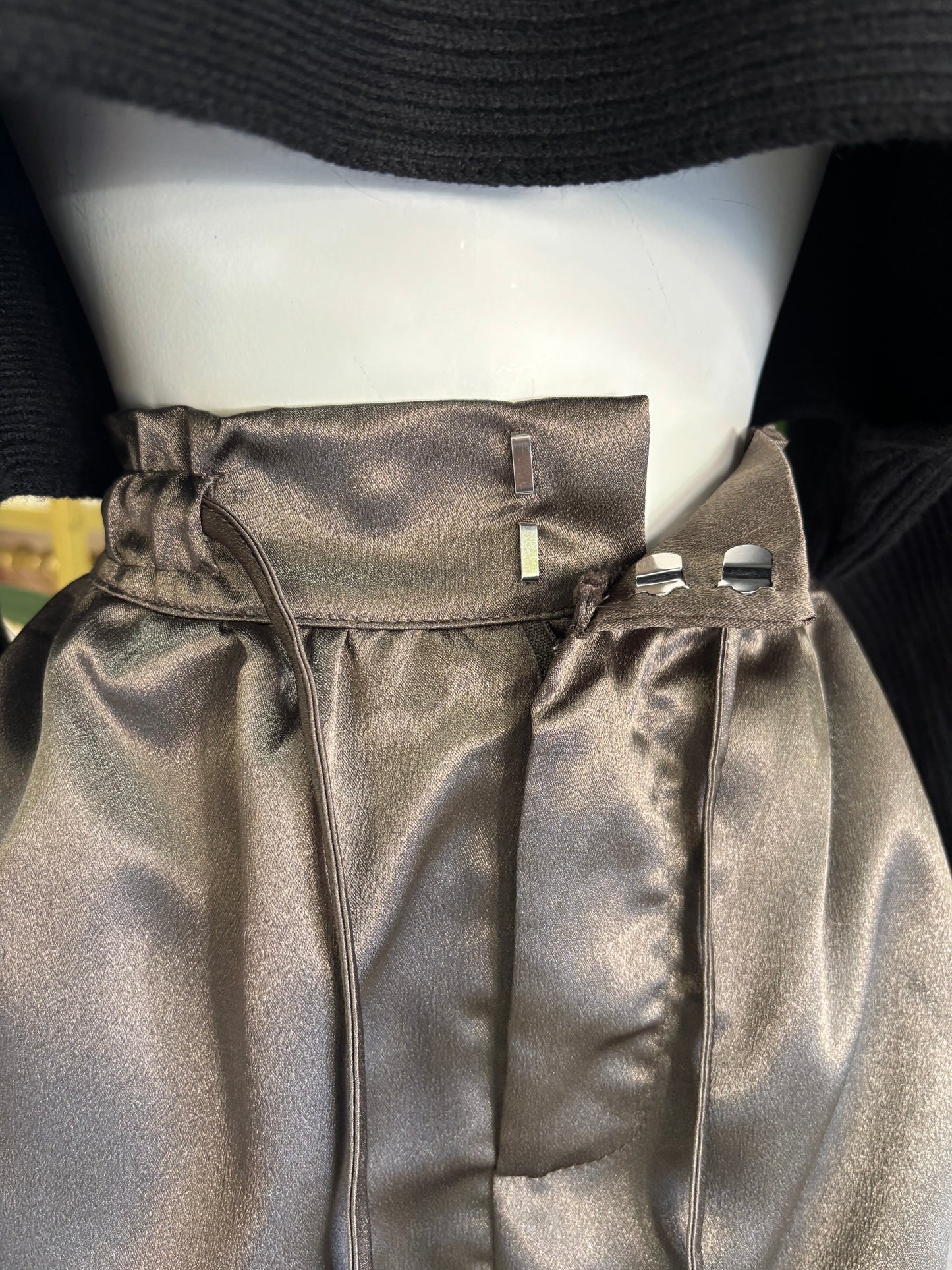 Mariana Satin Bubble Skirt (Bronce/Olive)