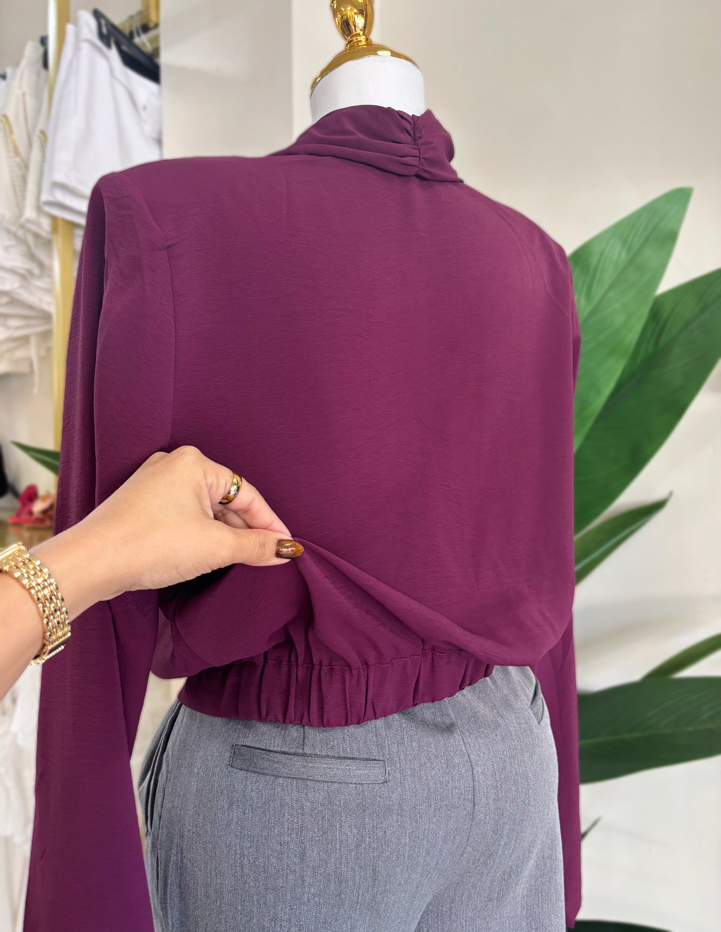 Veronica Wine Blouse