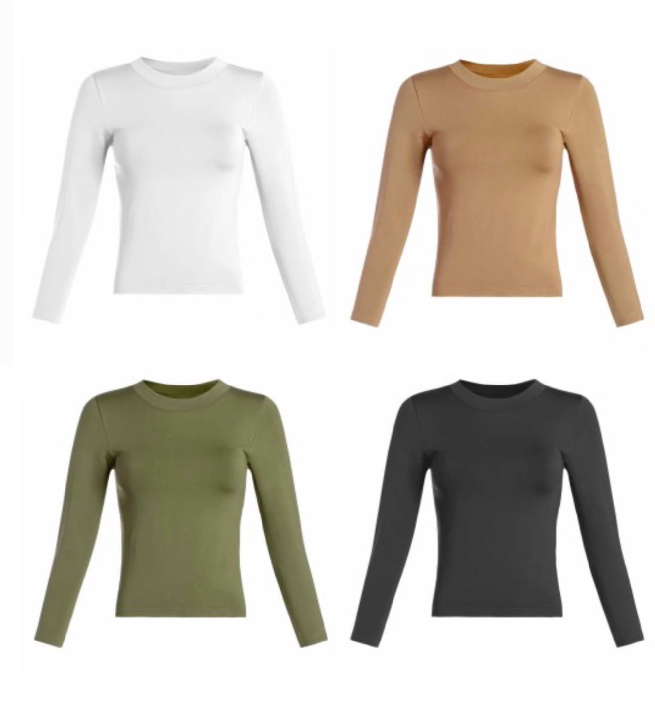 Long Sleeve ONE SIZE Basic (White/Black/Olive/Camel)