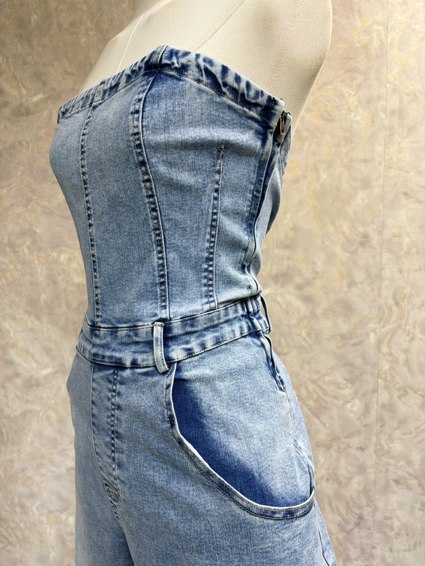 Kamila Barrel Denim Jumpsuit