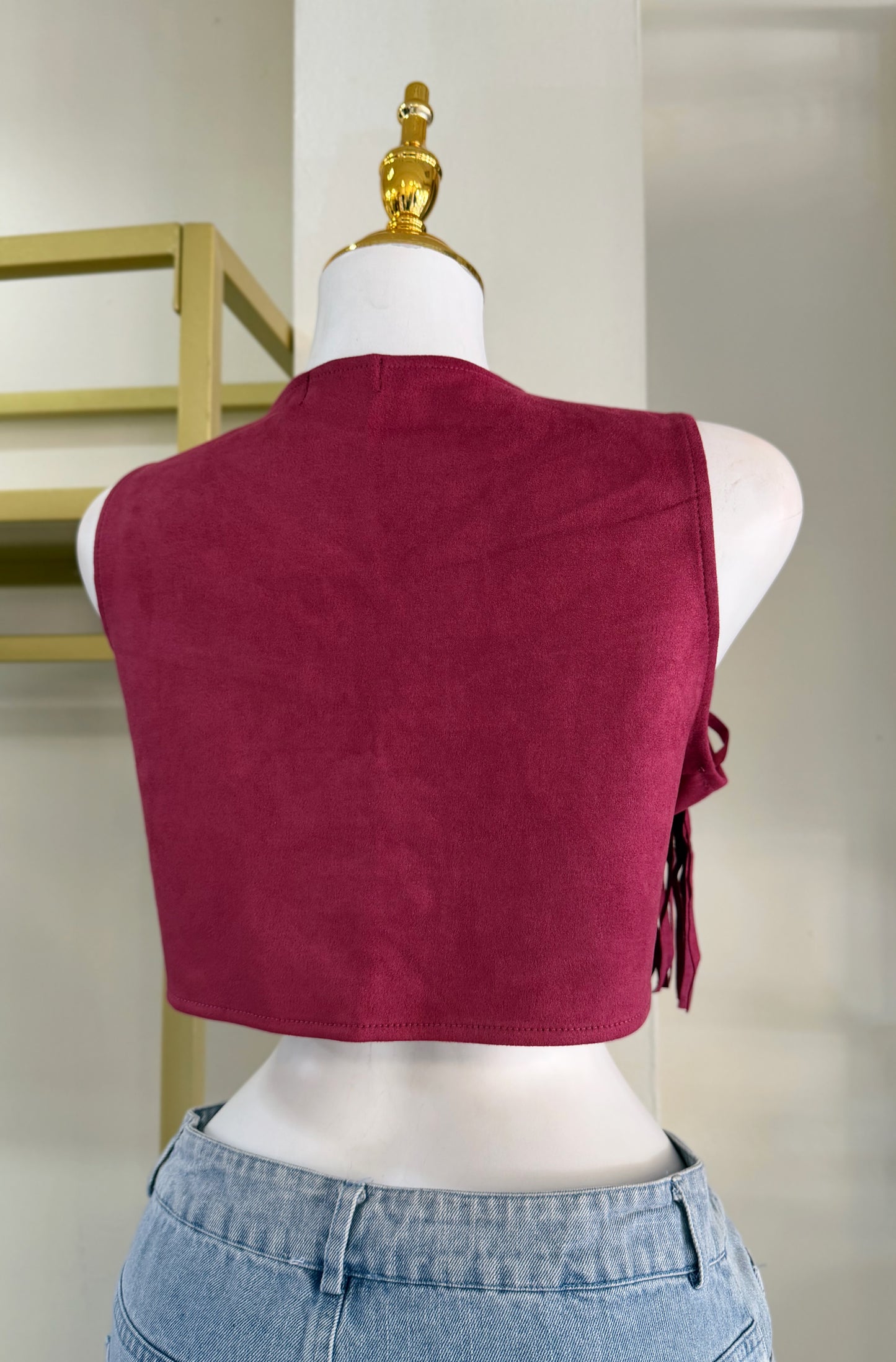 Carlotta Fringe Crop Vest