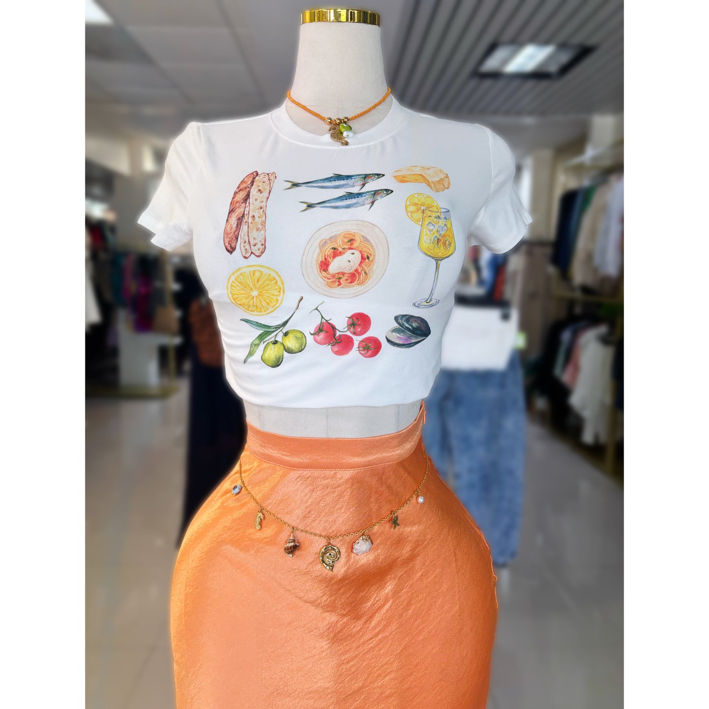 Paula Satin Long Skirt