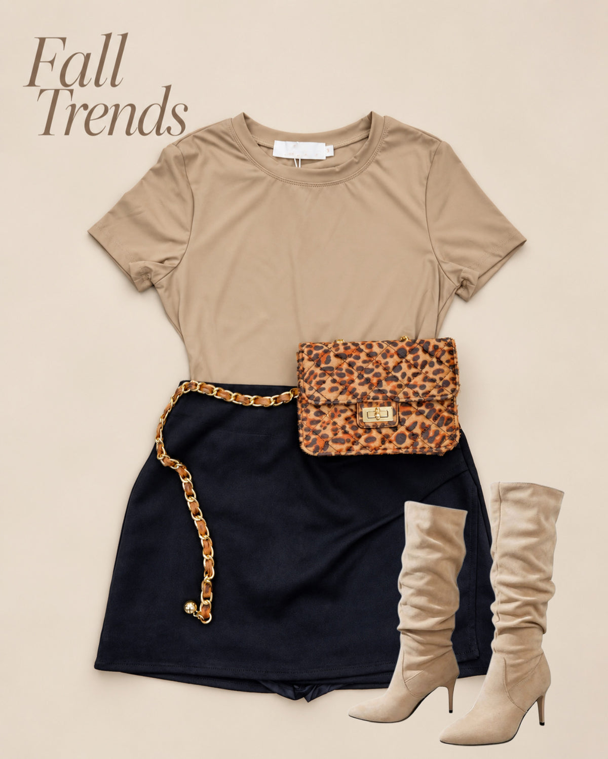 Rebecca Suede Skort (Black)