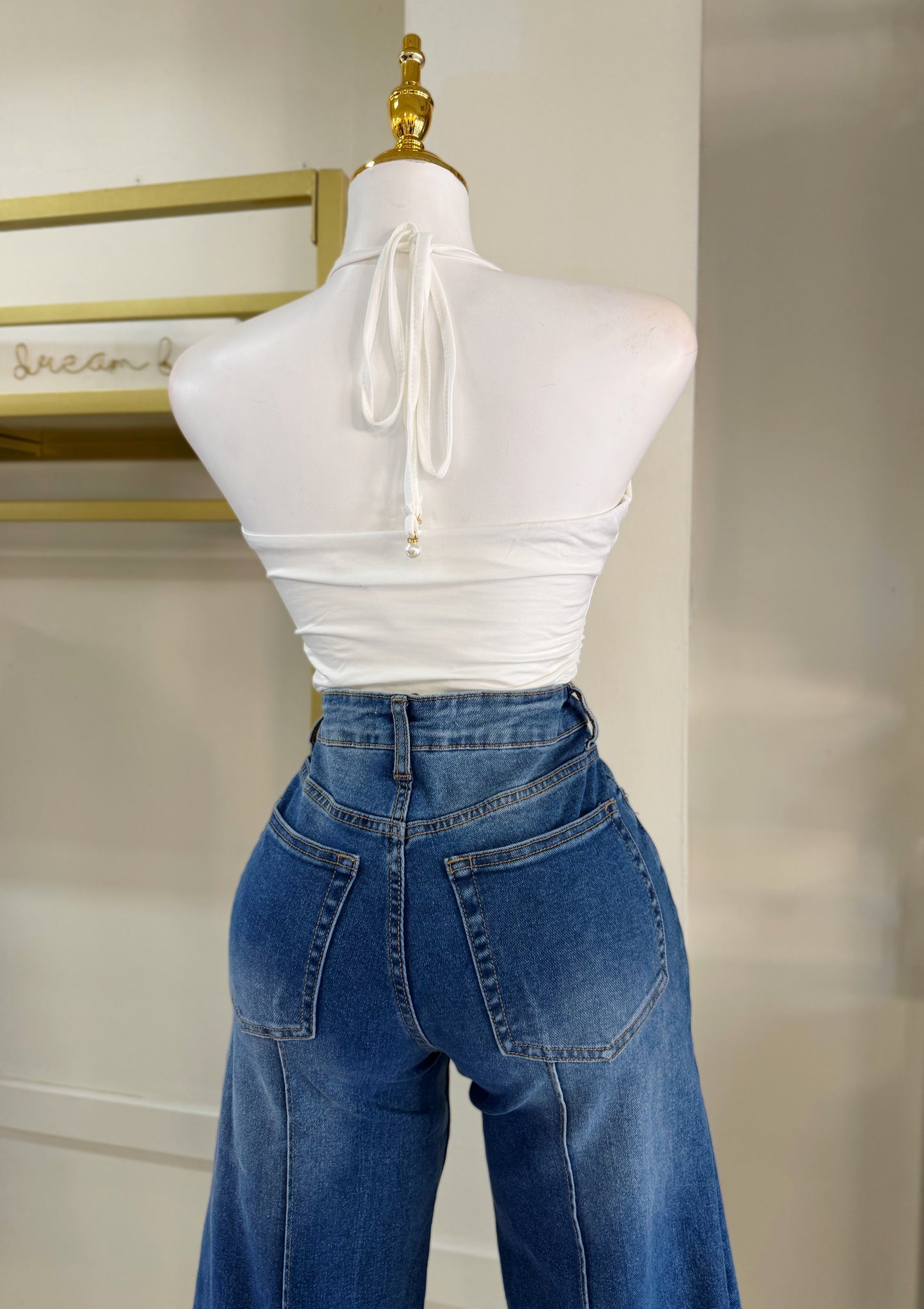 Amanda Halter Top (White)