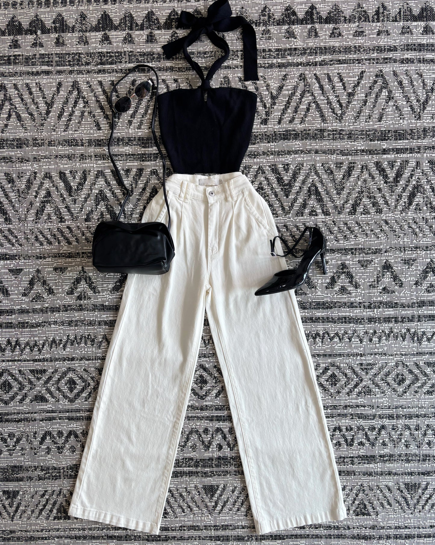 Lilliana Wide Leg White Jeans