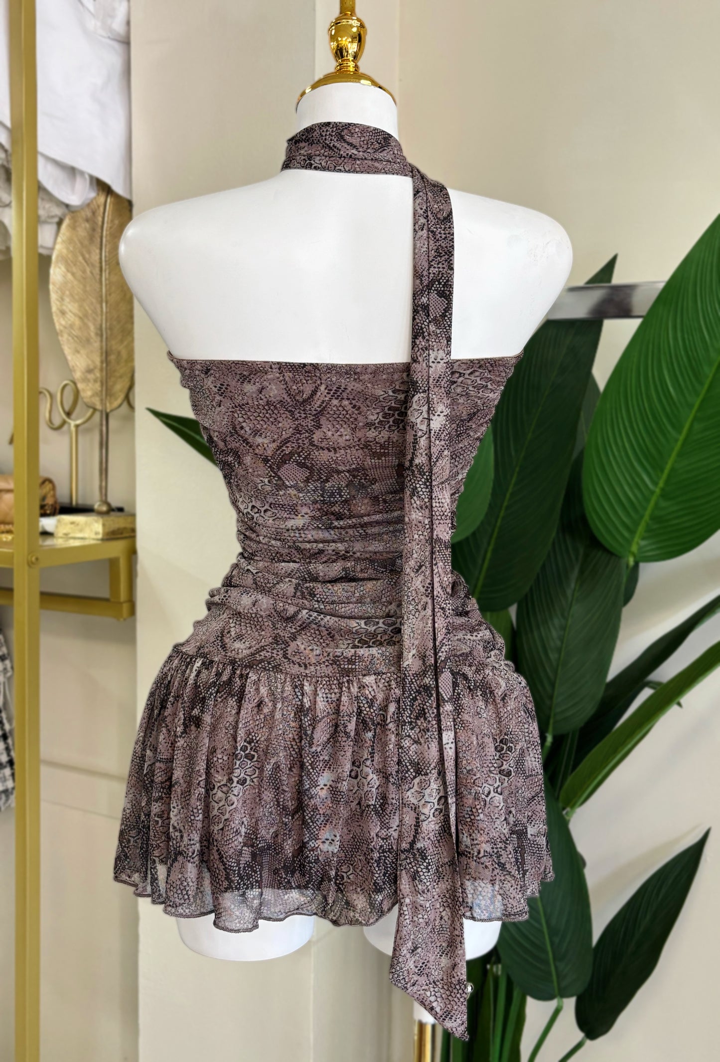 Amanda Snake Mini Dress