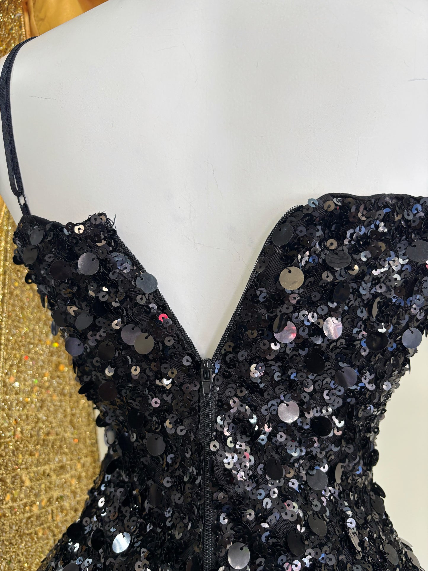 Elena Sequin Short Dress (Black)