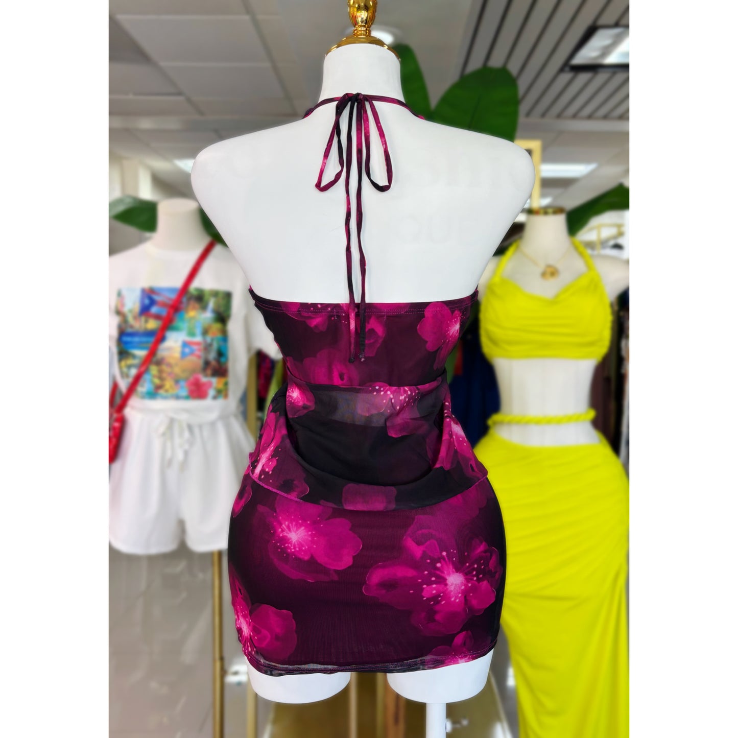 Isabella Neon Flowers Set (Azul/Rosa)