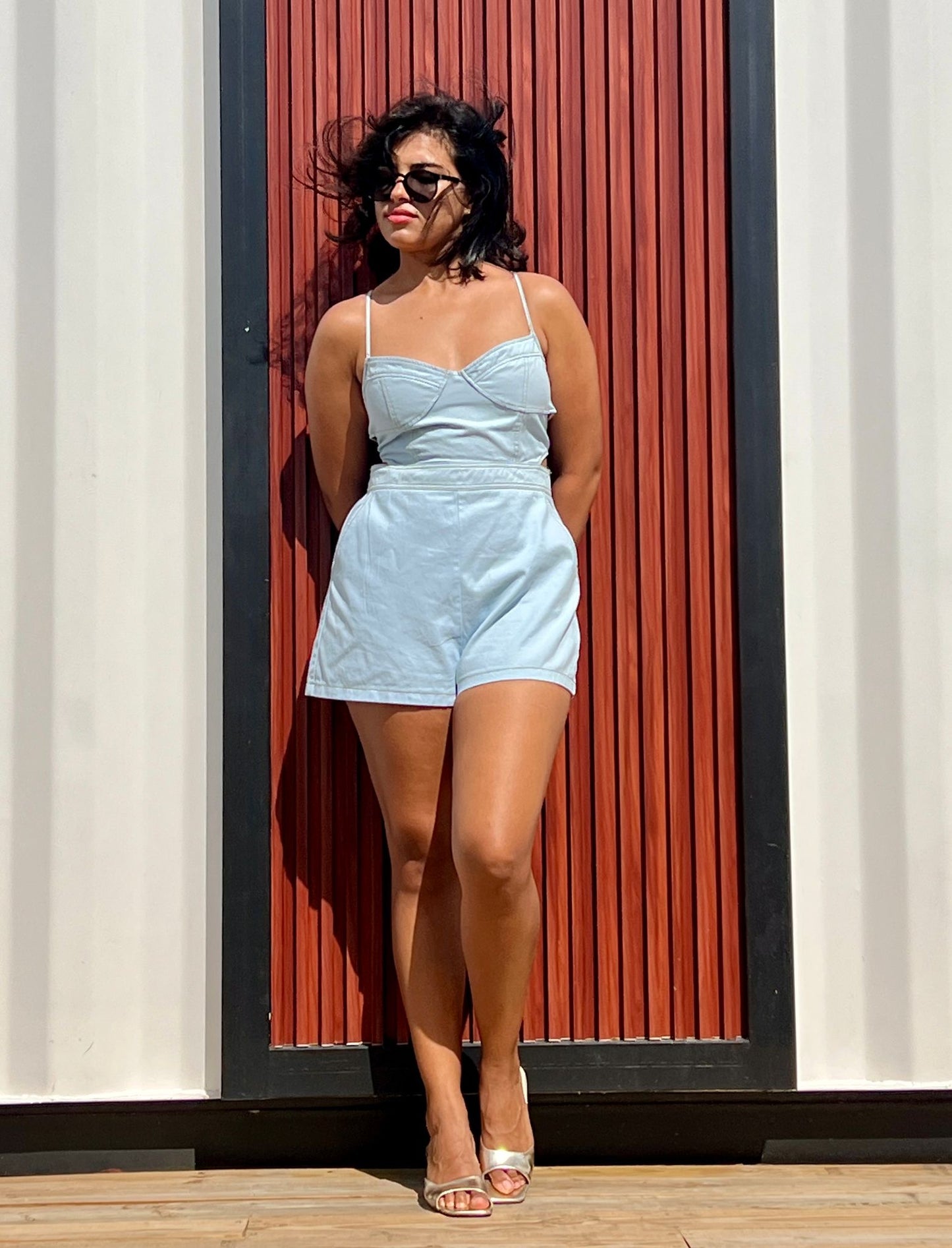 Asia Denim Romper