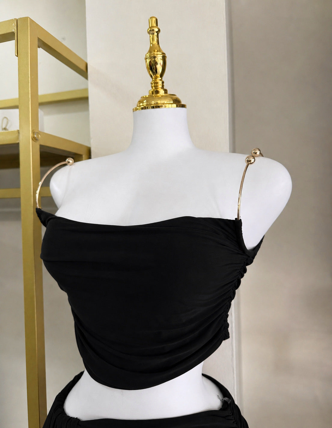 Zhamira Gold Detail Skirt Set (Black)