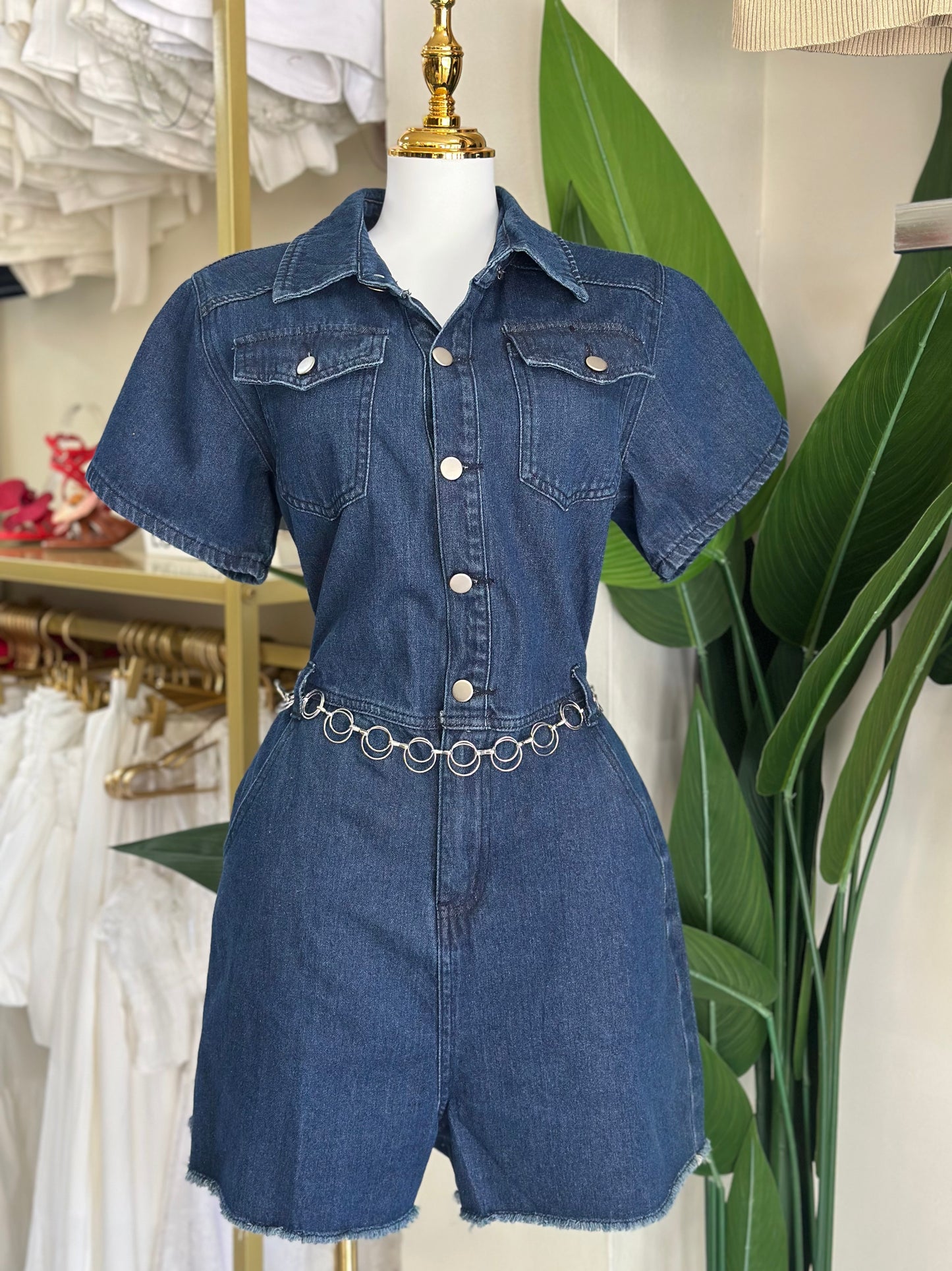Alice Dark Denim Romper
