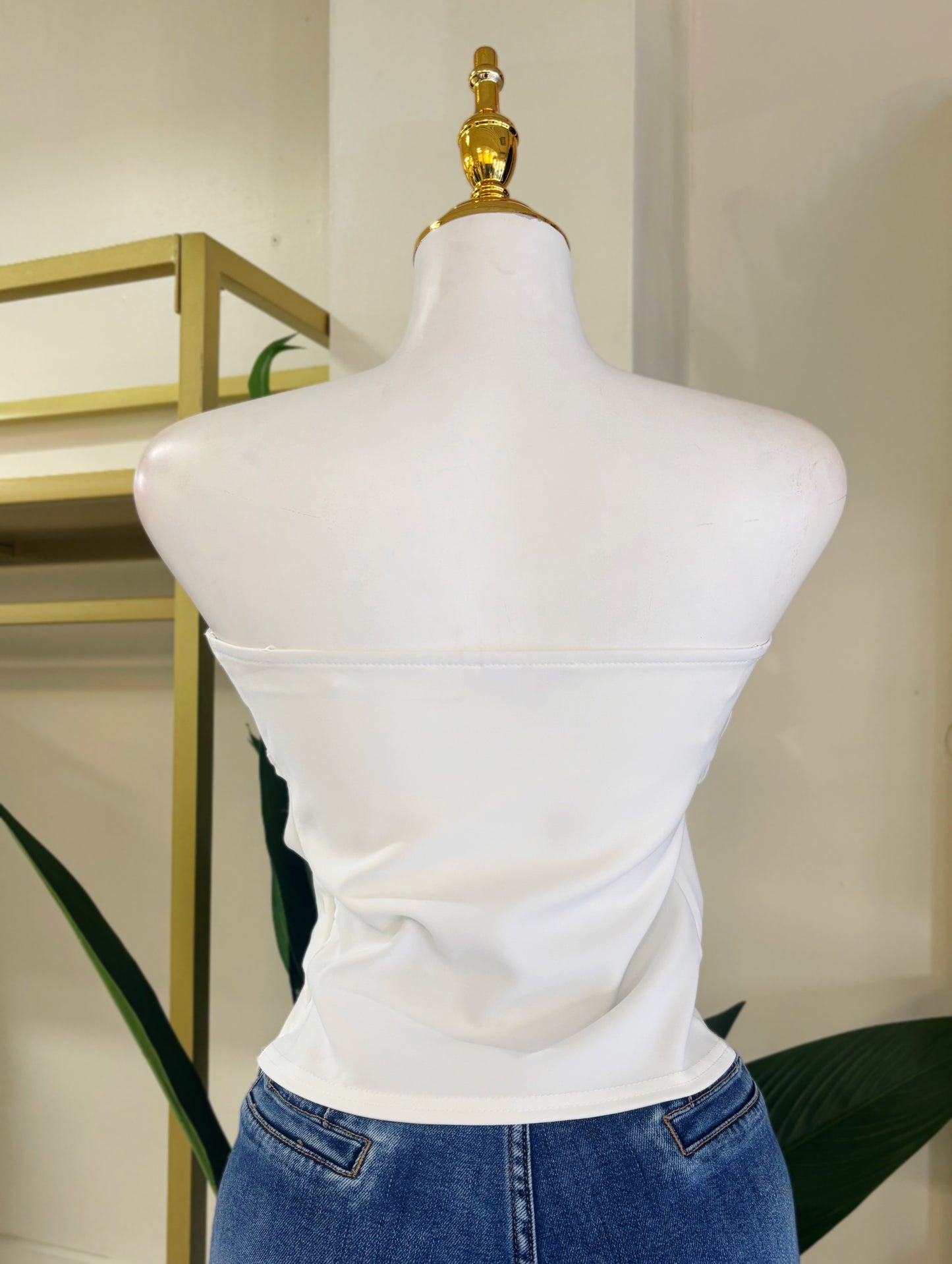 Teresa White Gold Detail Top