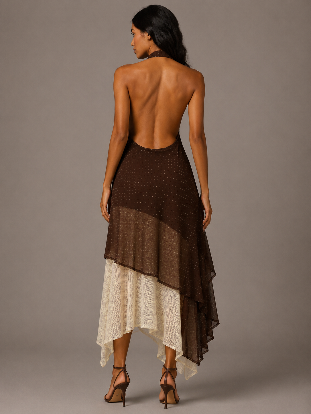 Vienna Halter Polka Dots Dress