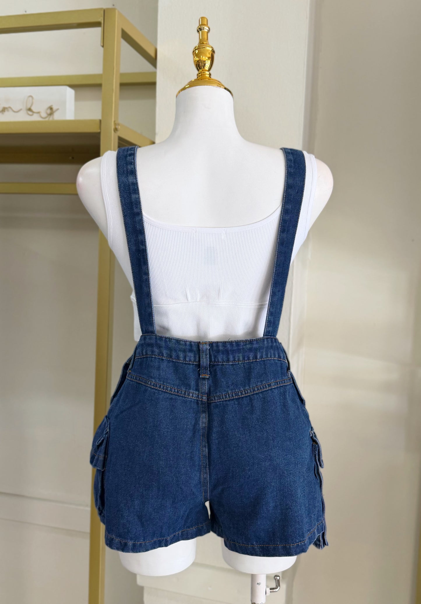 Leira Denim Short Overall