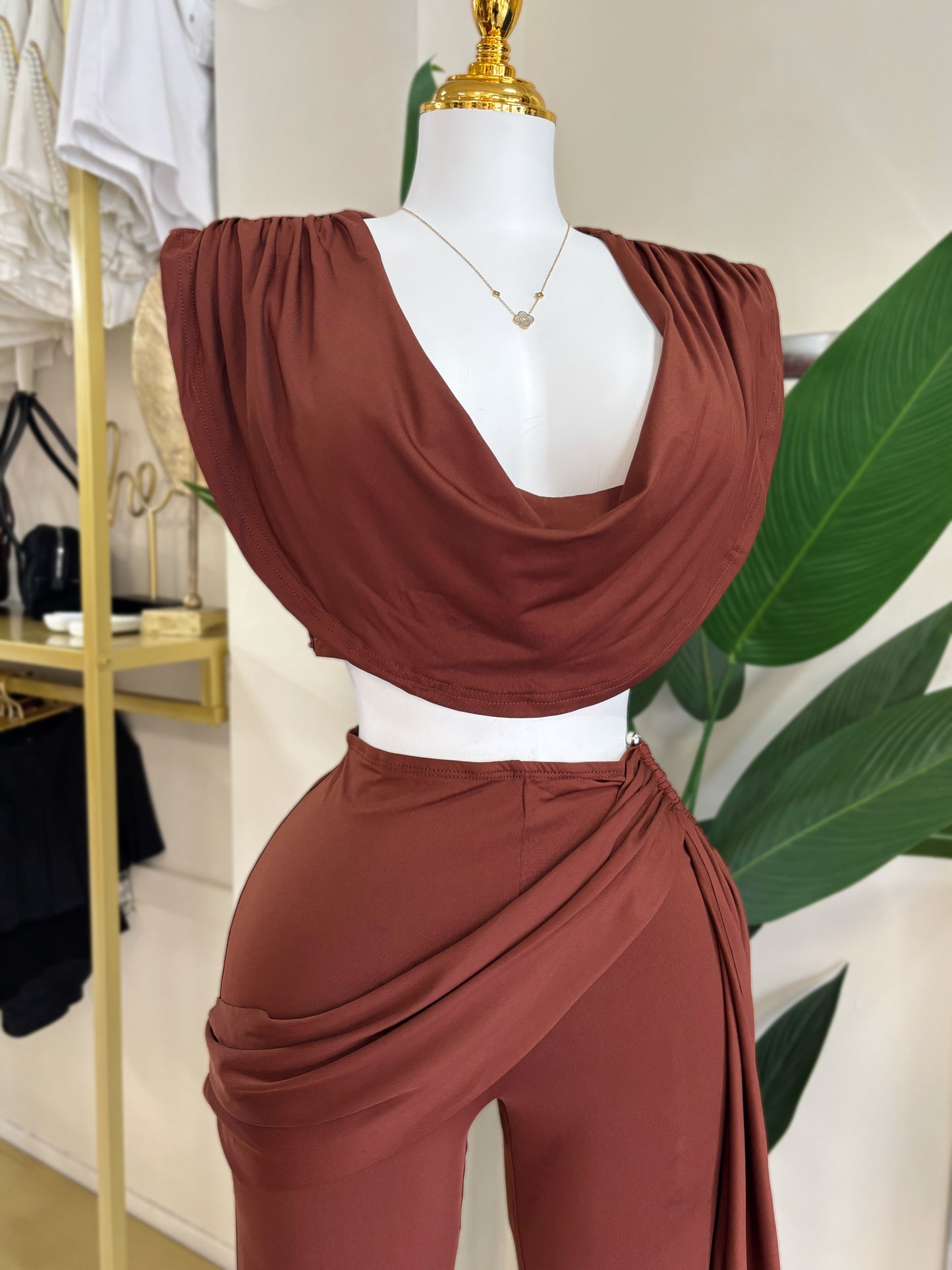 Amelia Pant Set (Brown)