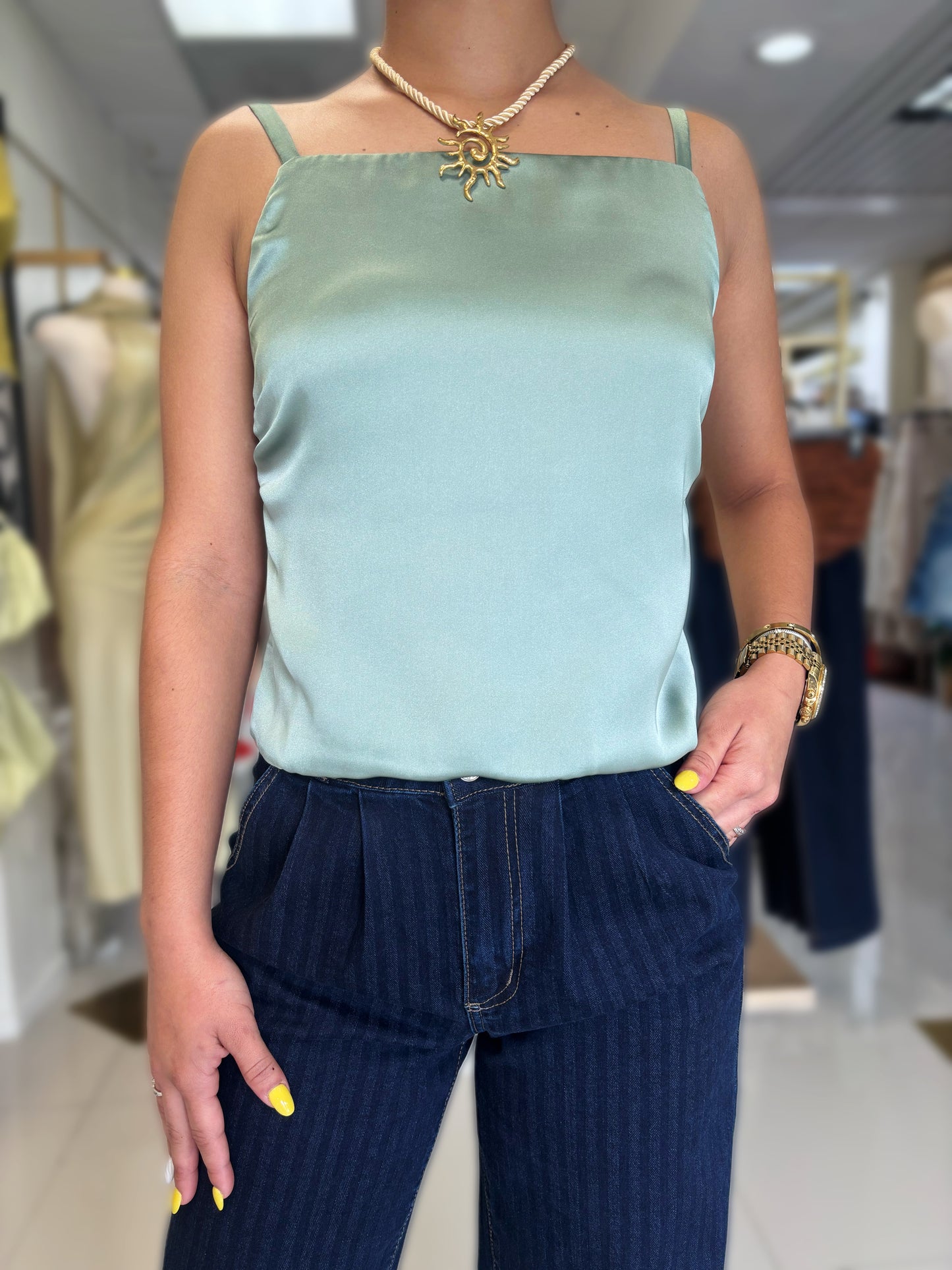 Zoe Back Knot Satin Top (2 colores)