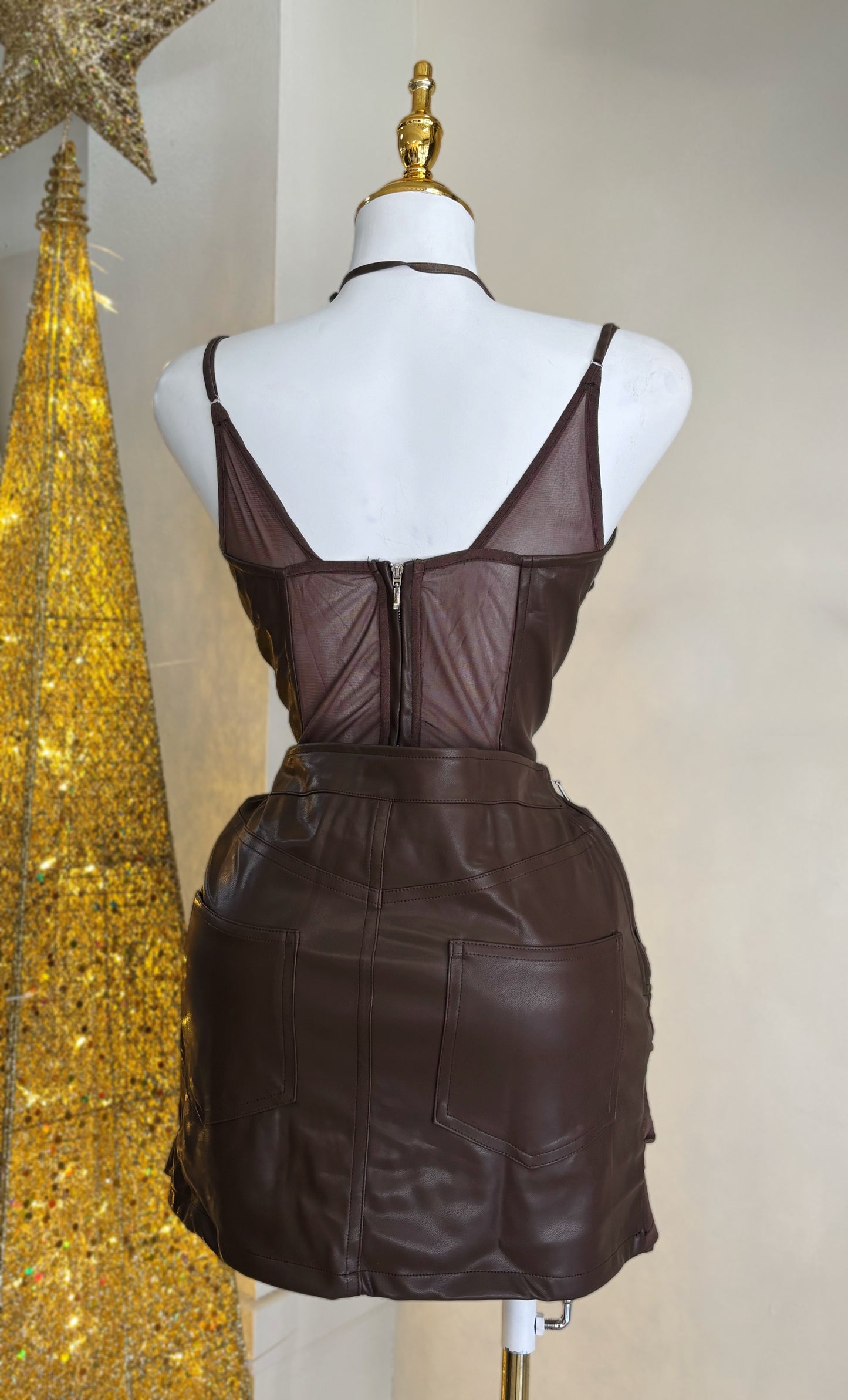 Elena Leather Skirt Set