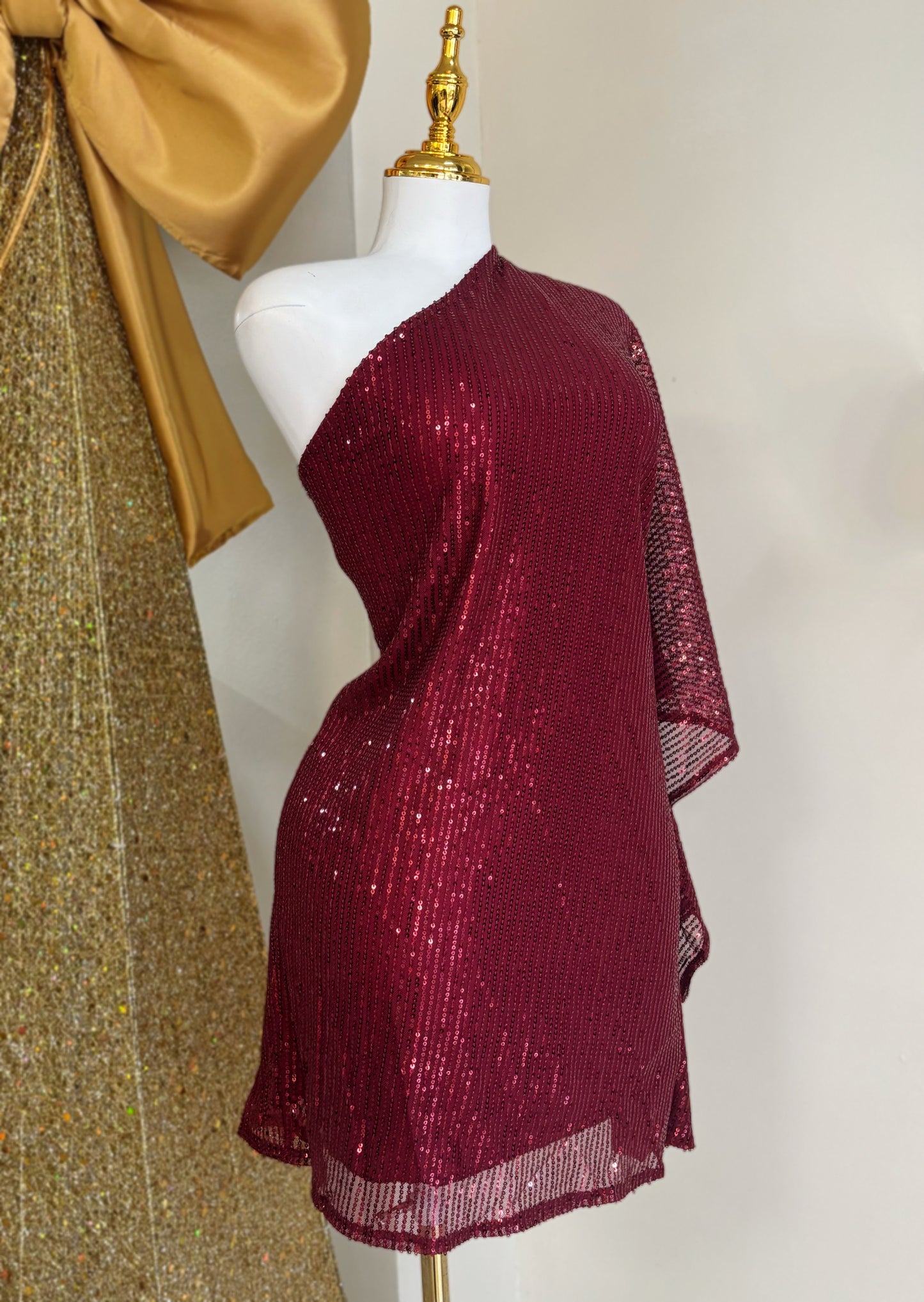 Giorgina Sequin Dress (Burgundy)