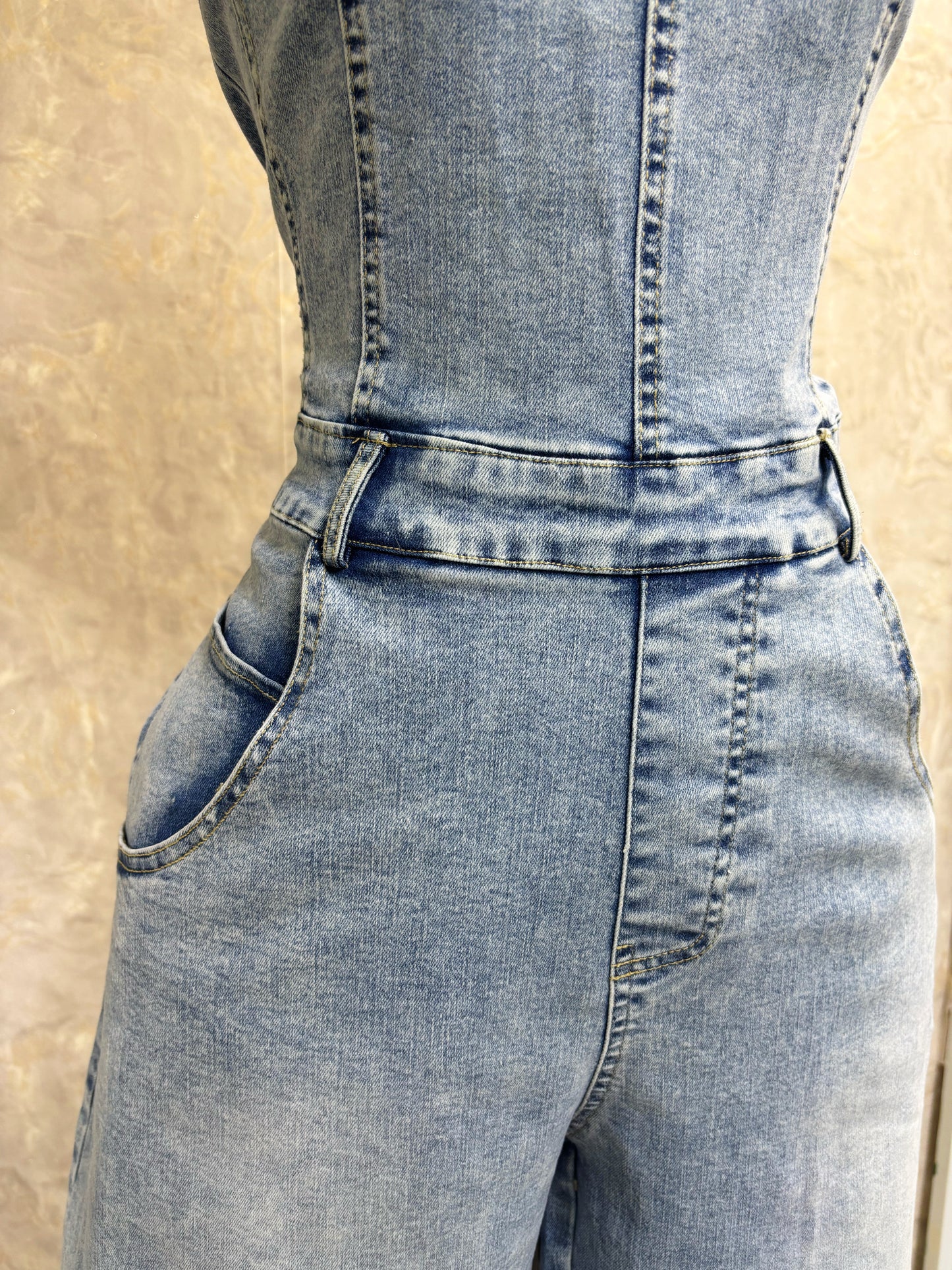 Kamila Barrel Denim Jumpsuit