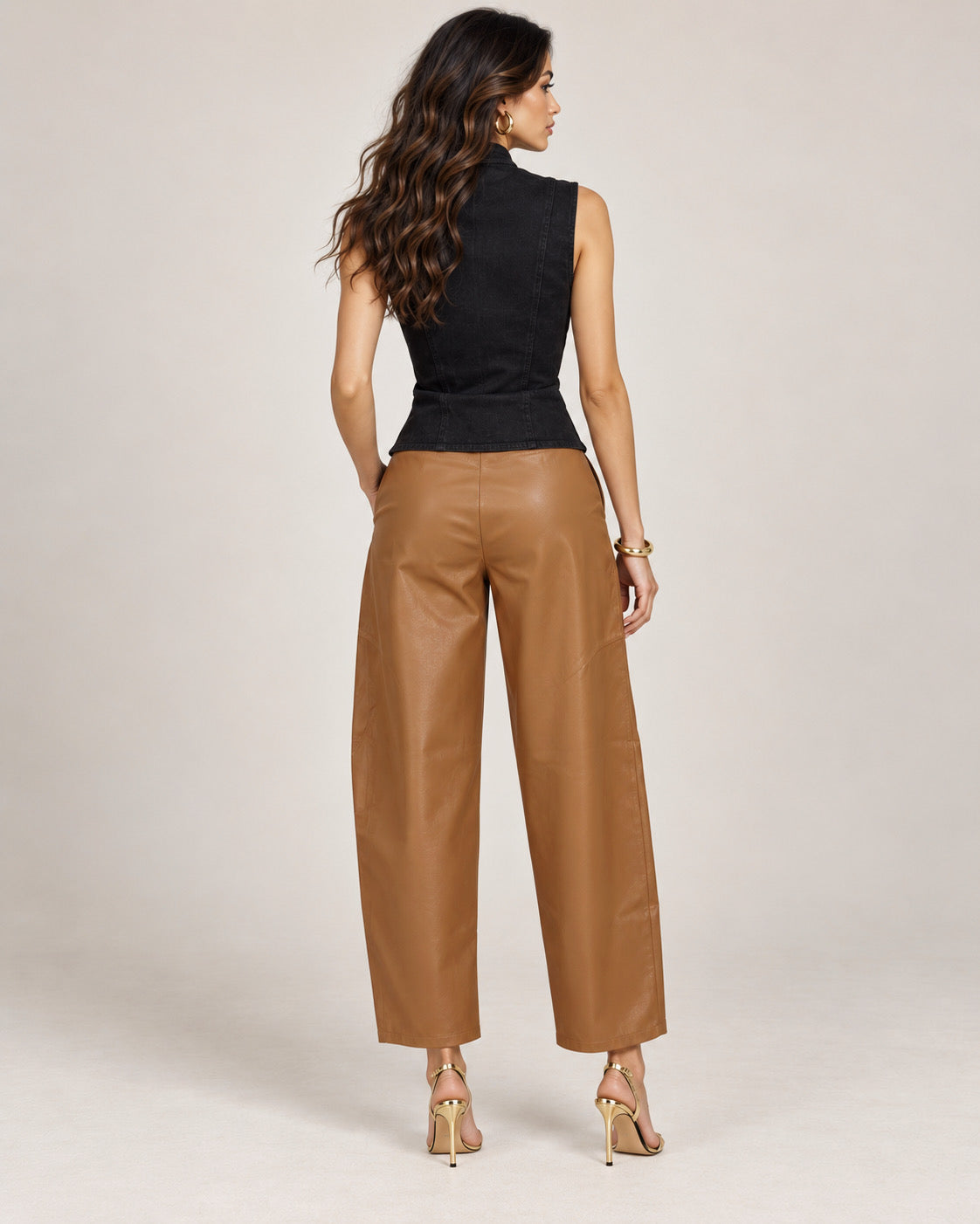 Carlotta Leather Barrel Pant