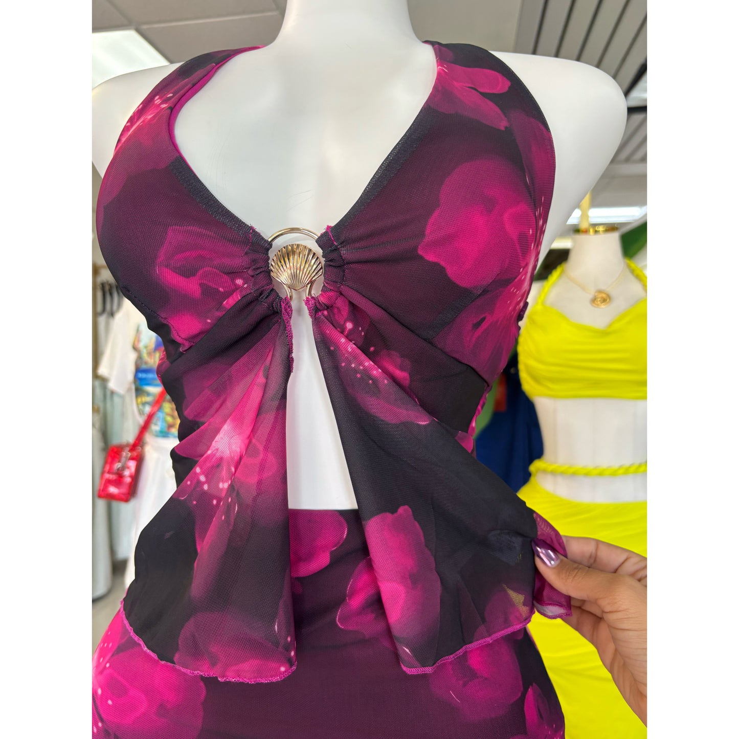 Isabella Neon Flowers Set (Azul/Rosa)