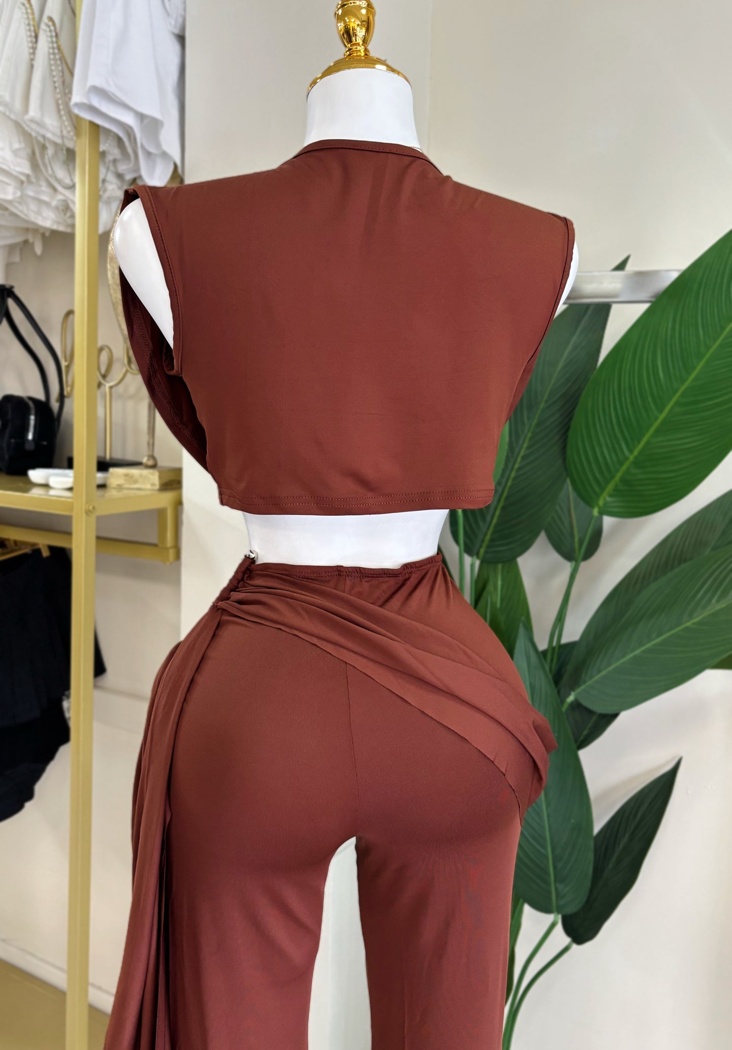Amelia Pant Set (Brown)
