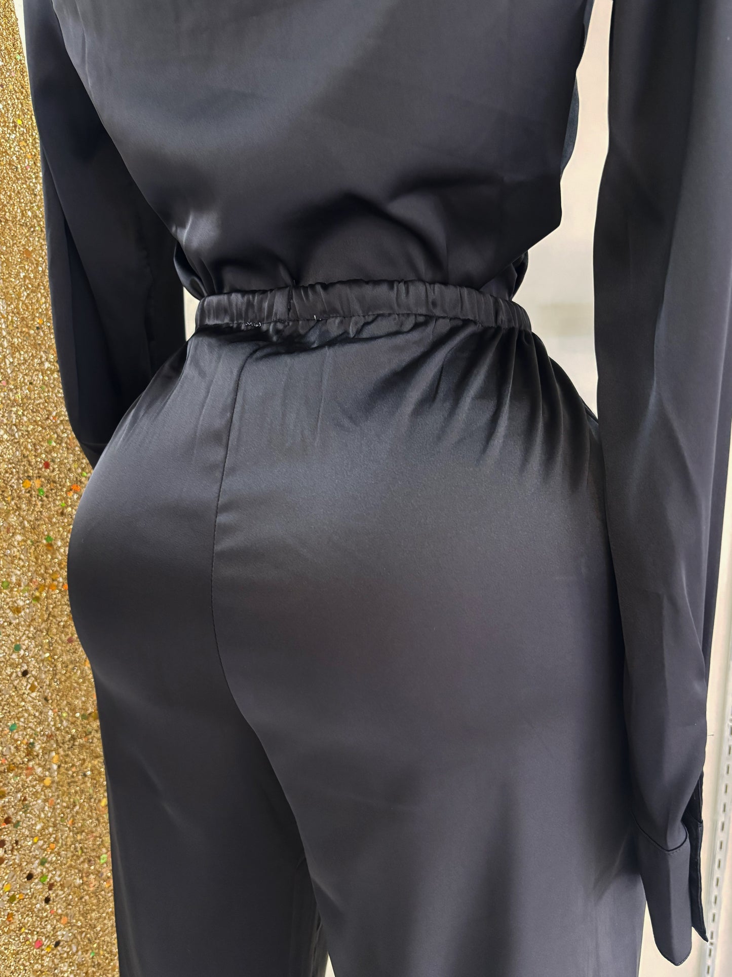 Elvira Satin Pant (Black)