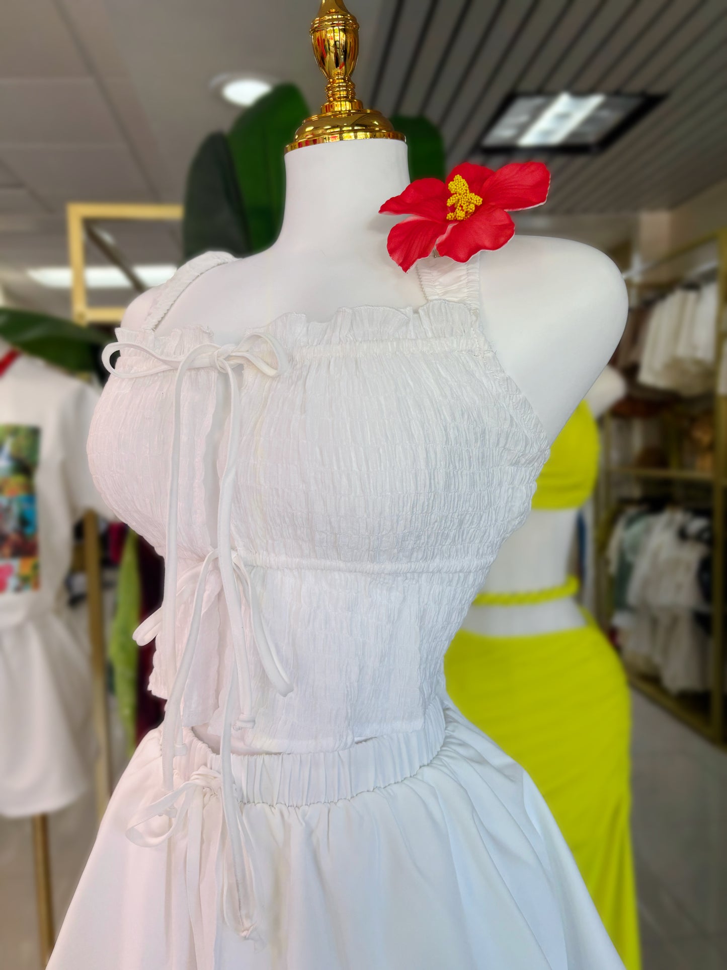 Kamelia White Skirt Set